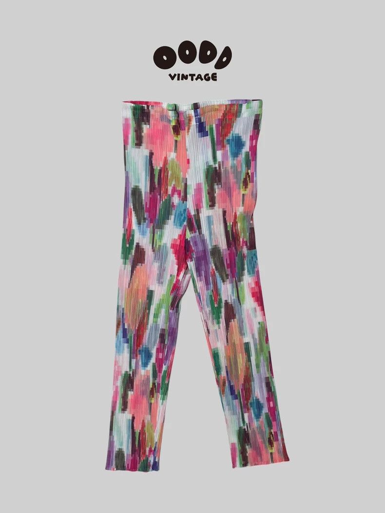 Issey Miyake Issey Miyake size:3 Rainbow color block pleated pants Size 22" - 1 Thumbnail