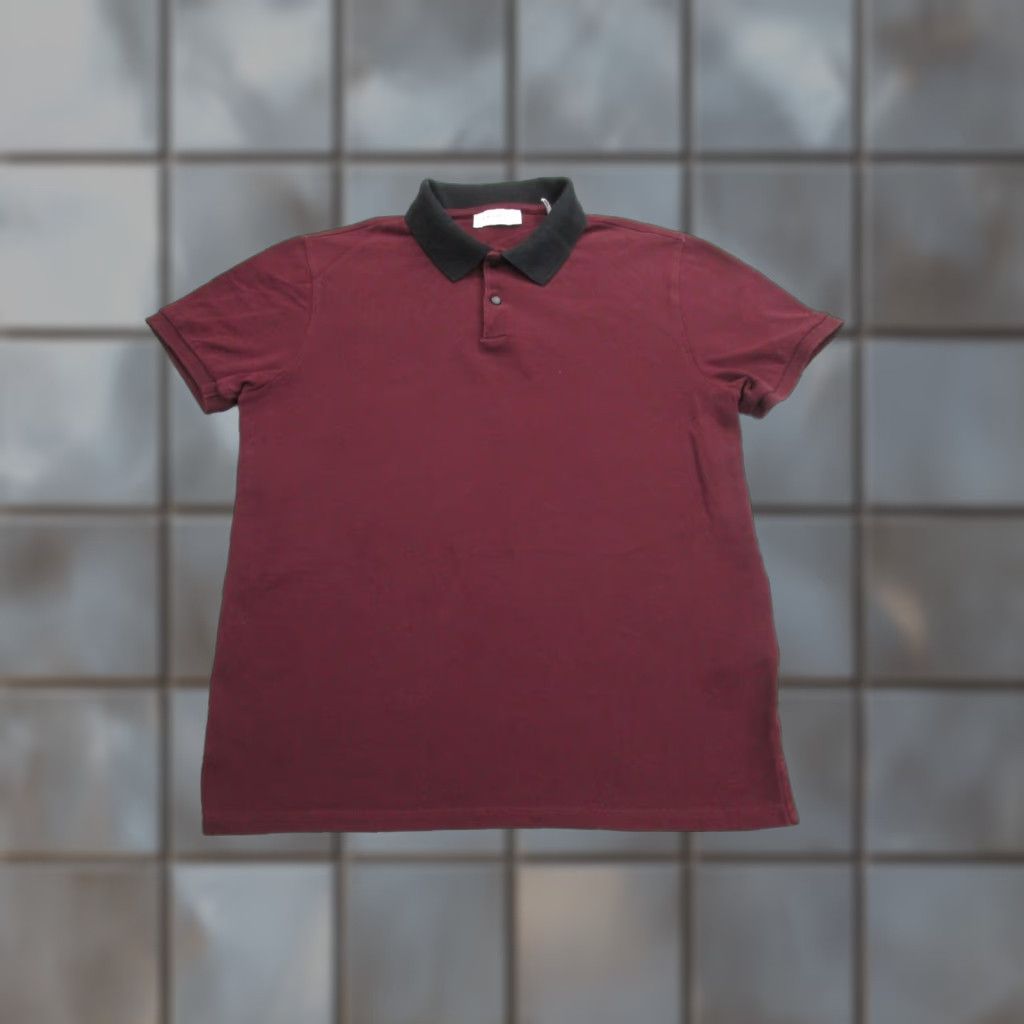 Sandro Polo Shirt Mens Small Red Black Cotton Short Sleeve Point Collar Paris