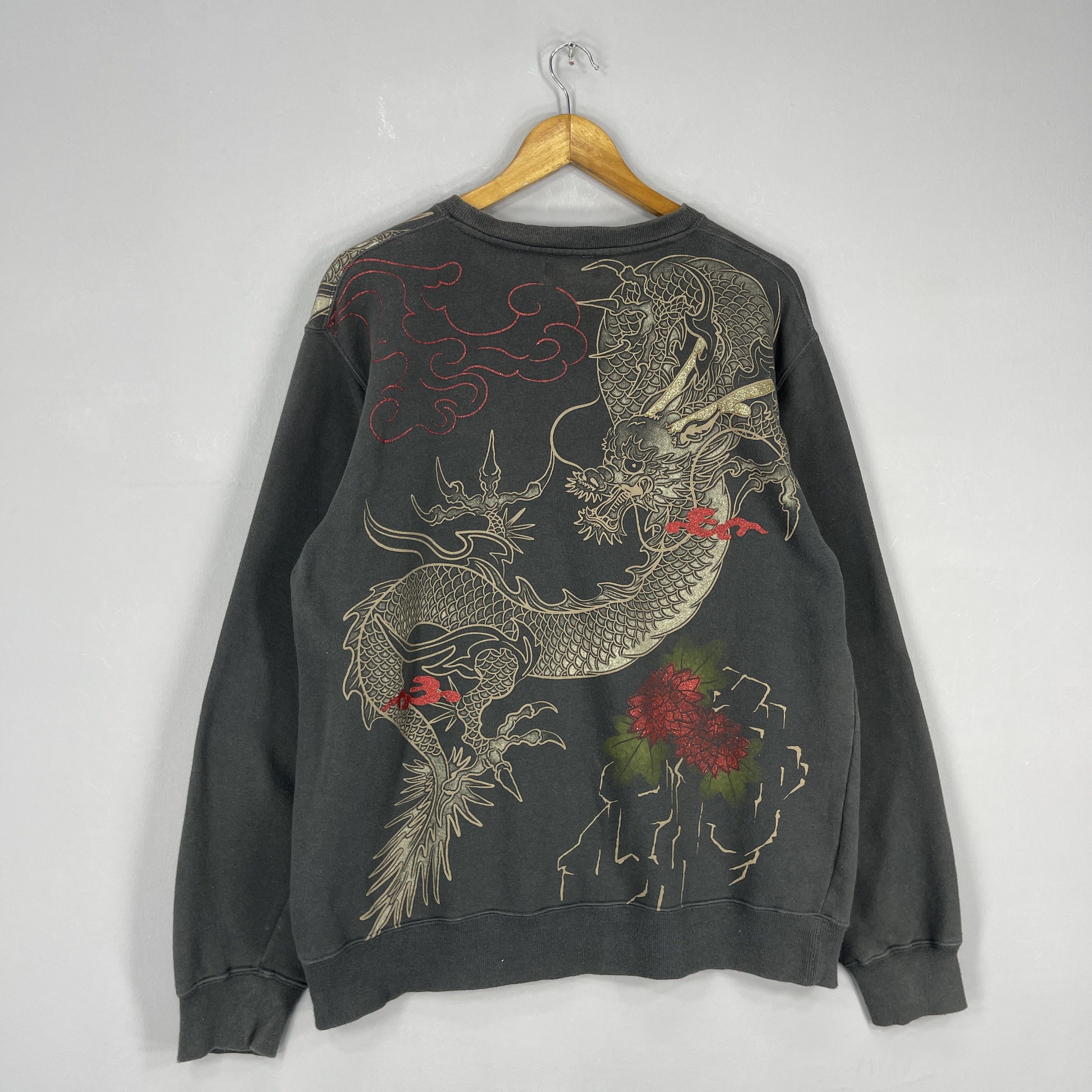 Japanese Brand Vintage Japanese SUKAJAN Dragon Over Printed Sweatshirt Size US L / EU 52-54 / 3 - 3 Thumbnail