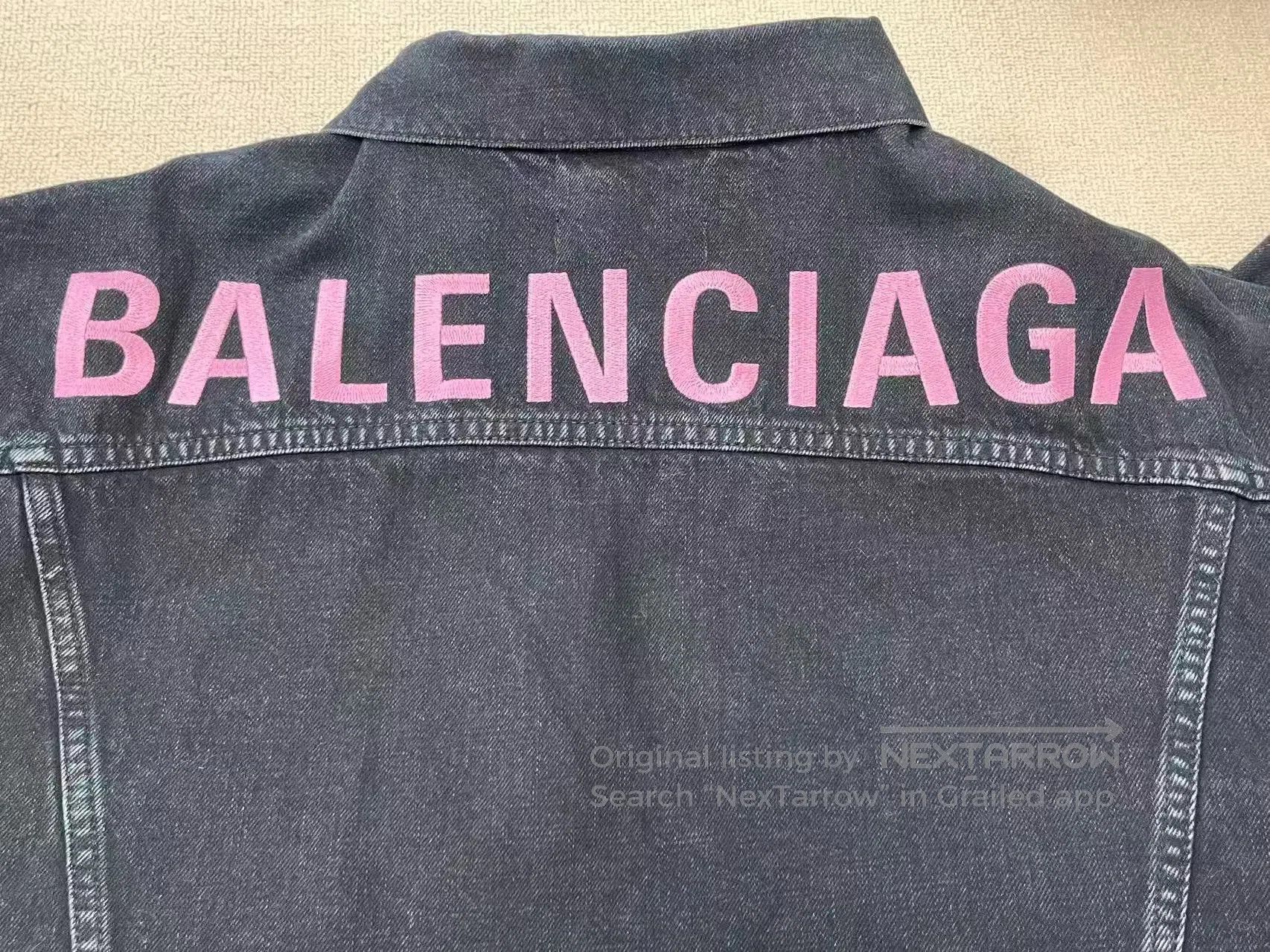 Balenciaga Balenciaga Women's Brand Letter Embroidered Denim Jacket. Size S / US 4 / IT 40 - 3 Thumbnail