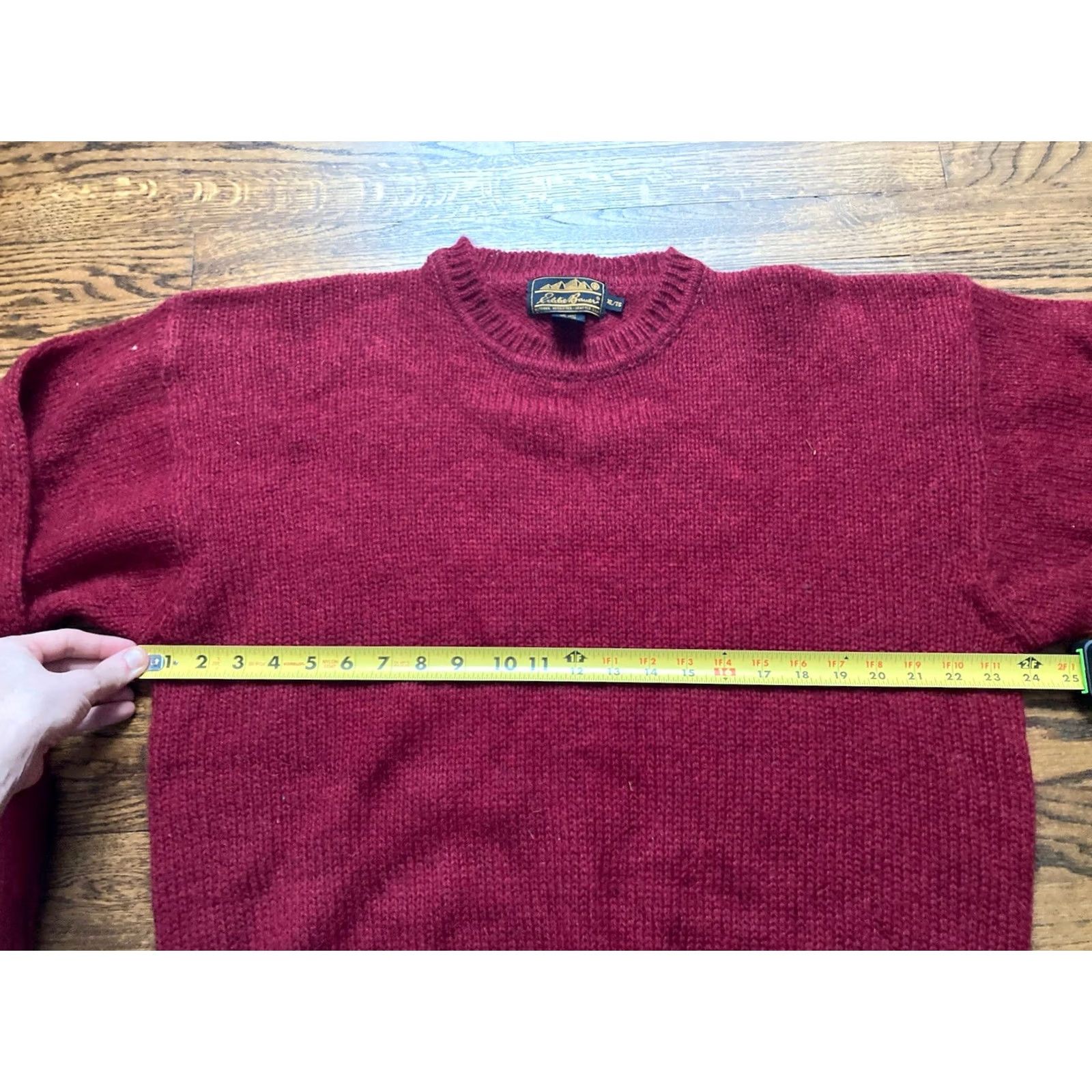 Eddie Bauer VINTAGE Eddie Bauer Sweater Mens XL Red Mohair Wool Knit Cable-Knit Pullover Regular Long Sleeve Round Neck Seasonal Fall Winter Spring Mens Size US XL / EU 56 / 4 - 5 Thumbnail