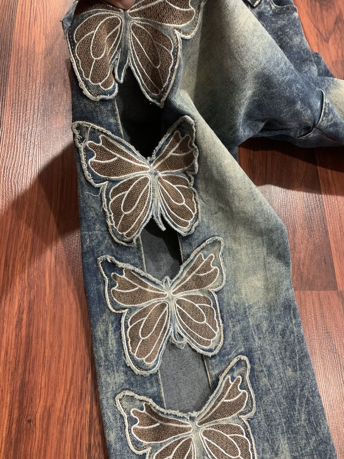 Japanese Brand Butterfly Patches Jeans Pants Size 28" / US 6 / IT 42 - 7 Thumbnail