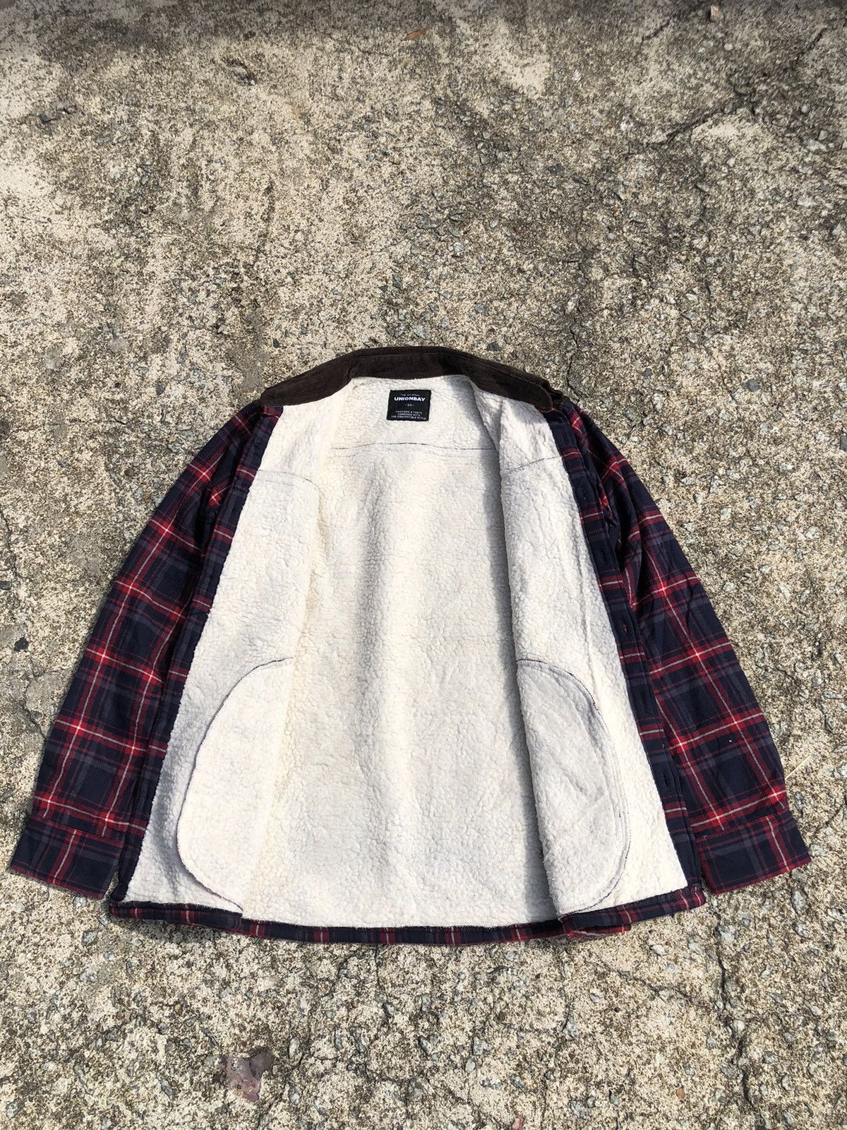Japanese Brand Vintage Unionbay Plaid Flannel Sherpa Jacket Size US M / EU 48-50 / 2 - 14 Thumbnail