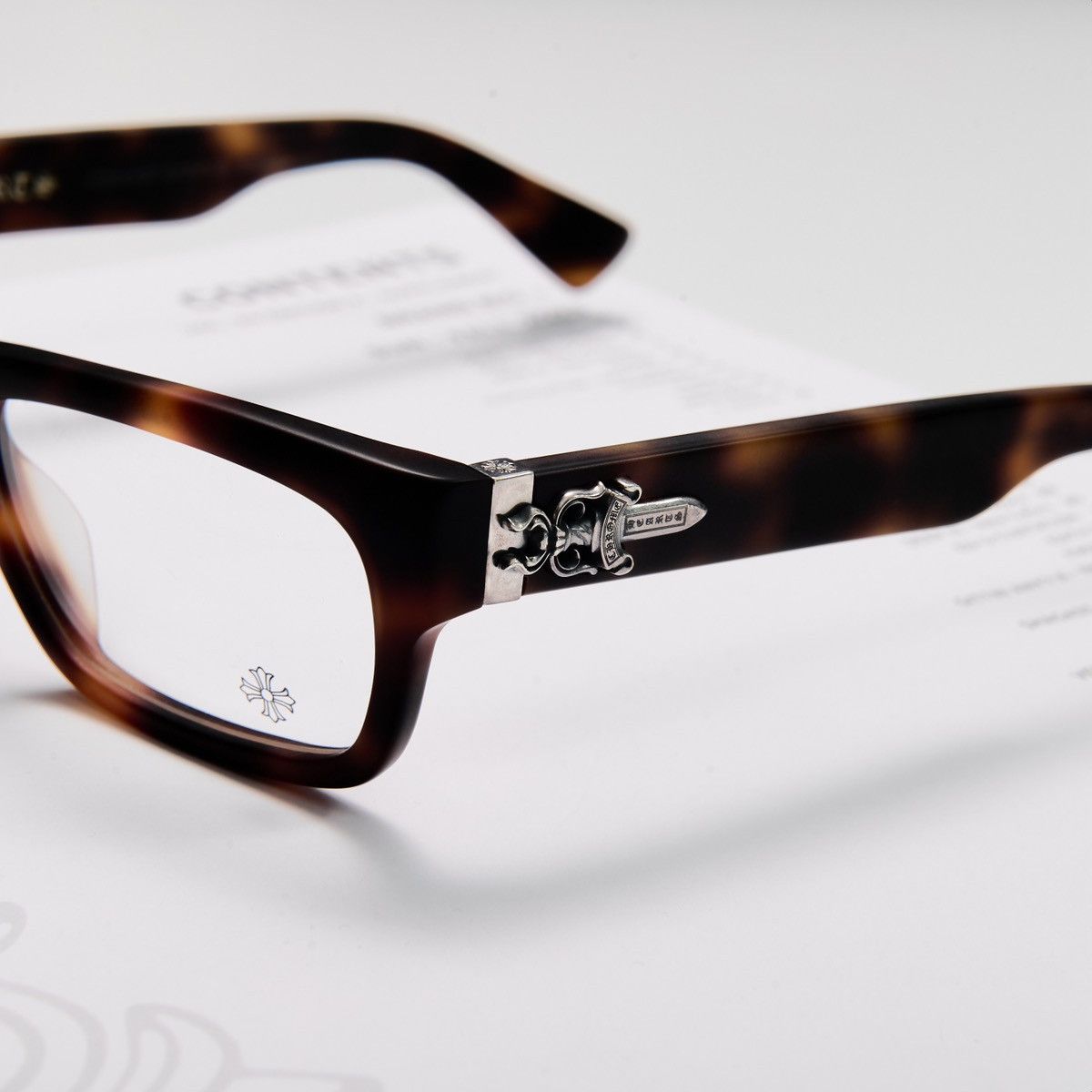 Chrome Hearts CHROME HEARTS INFLATABLE DATE - A MATTE BUTTERSCOTCH TORTOISE GLASSES Size ONE SIZE - 3 Thumbnail