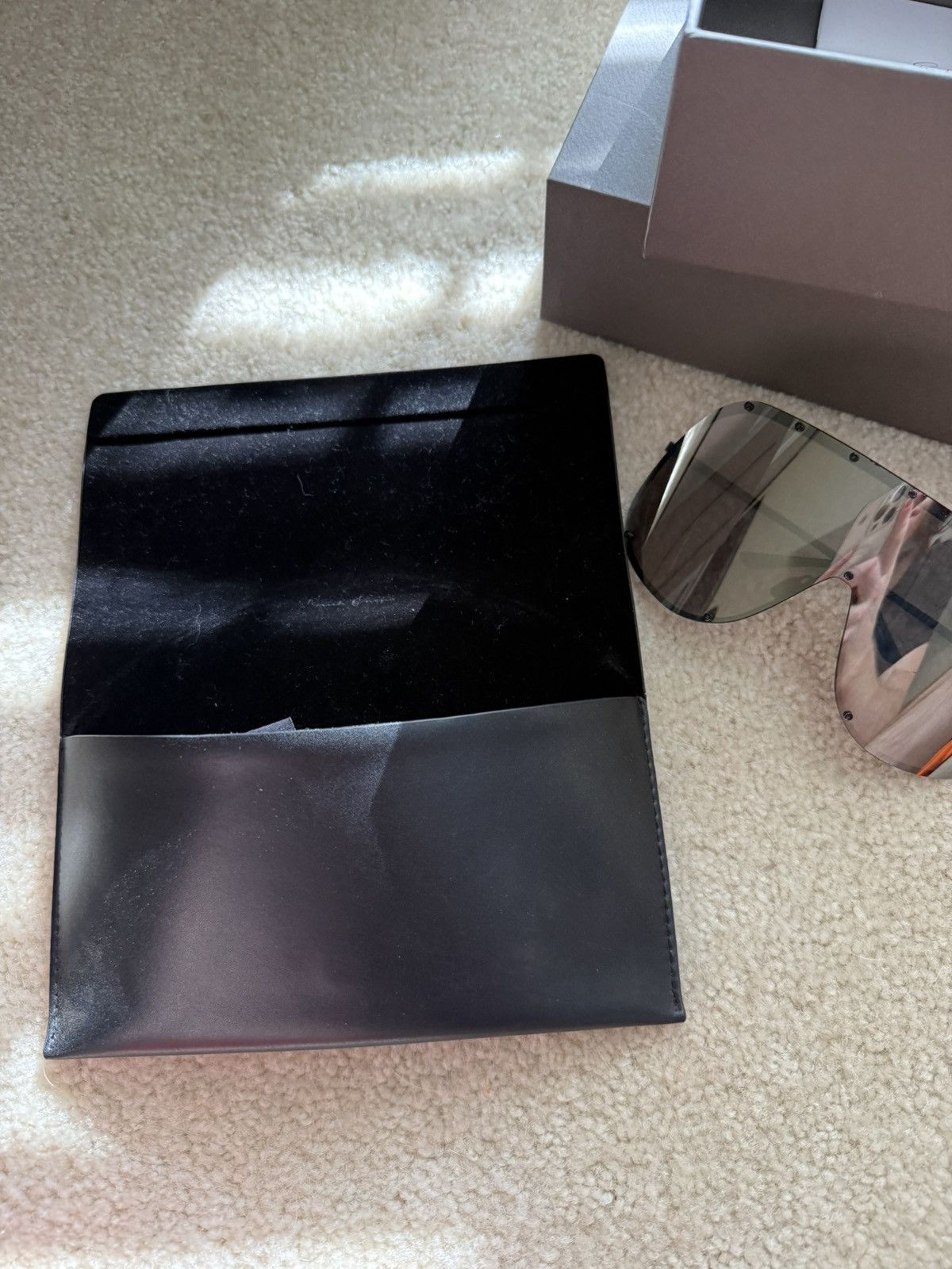 Rick Owens Rick Owens Black/Gold Shield SunGlasses Size ONE SIZE - 4 Thumbnail