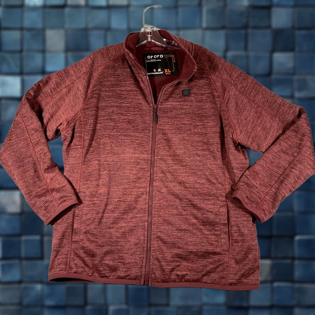 Vintage Ororo Heated Jacket Mens XL Red Fleece Full Zip Battery Pack Included Warm Jacket Size US XL / EU 56 / 4 - 1 Thumbnail