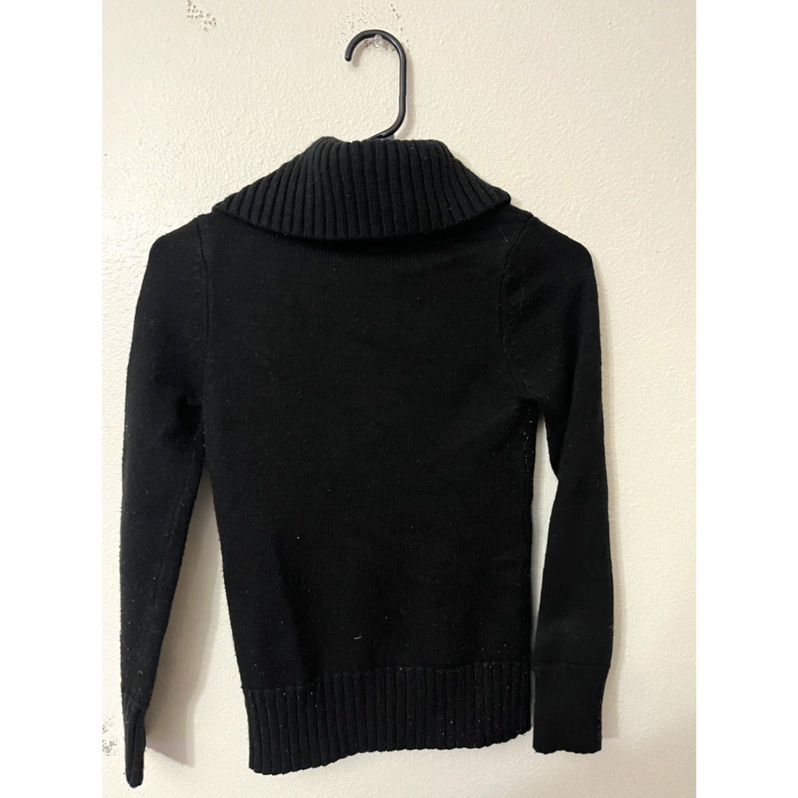 Guess GUESS Women’s Sweater Long Sleeve Pullover Shawl Collar Solid Black Y2K 90s Size S Size S / US 4 / IT 40 - 2 Thumbnail