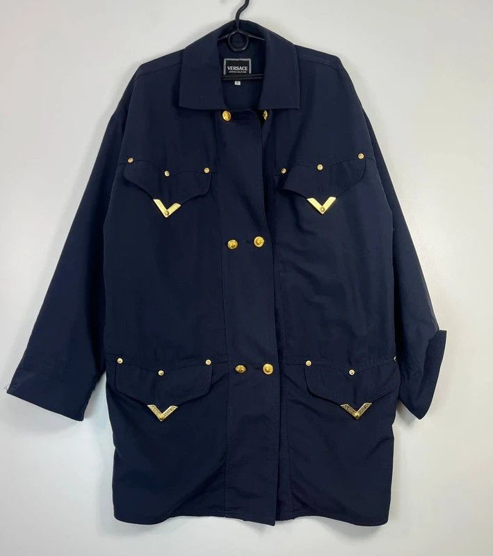 Versace Vintage Versace Jeans Couture Jacket Navy Gold Buttons L Size US L / EU 52-54 / 3 - 1 Thumbnail