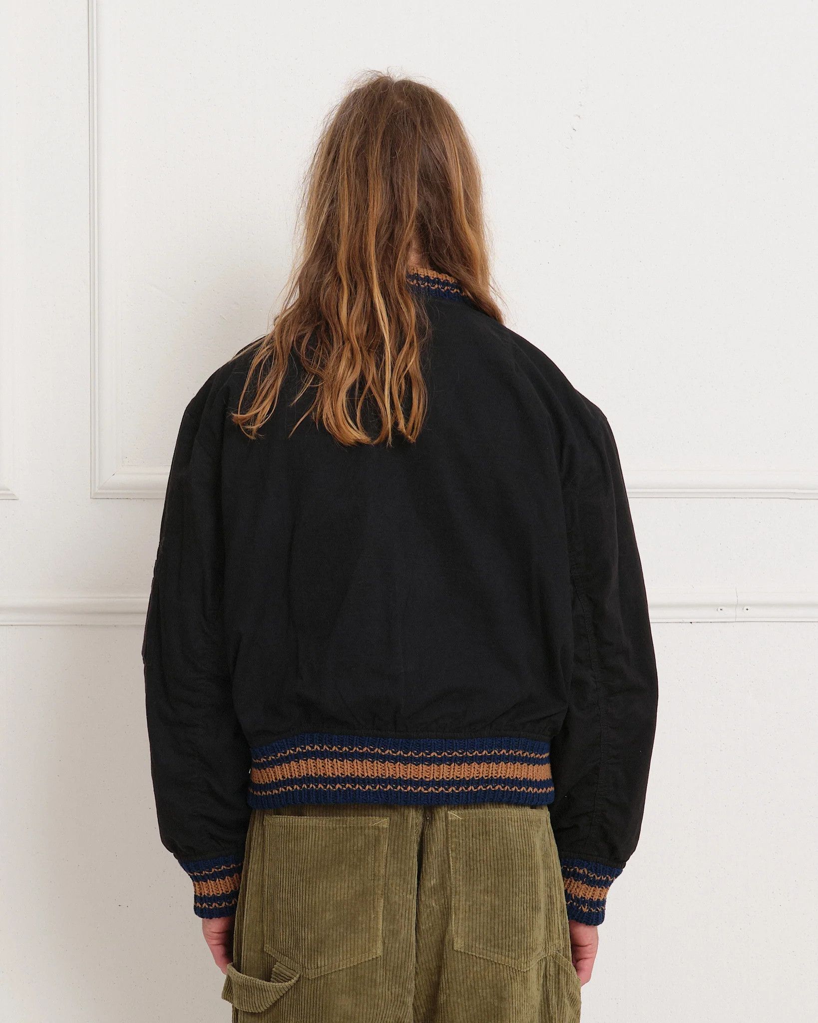 Story Mfg. 💚 Story Mfg. Handmade Seed Bomber Black Wonky-Wear Medium Size US M / EU 48-50 / 2 - 6 Thumbnail