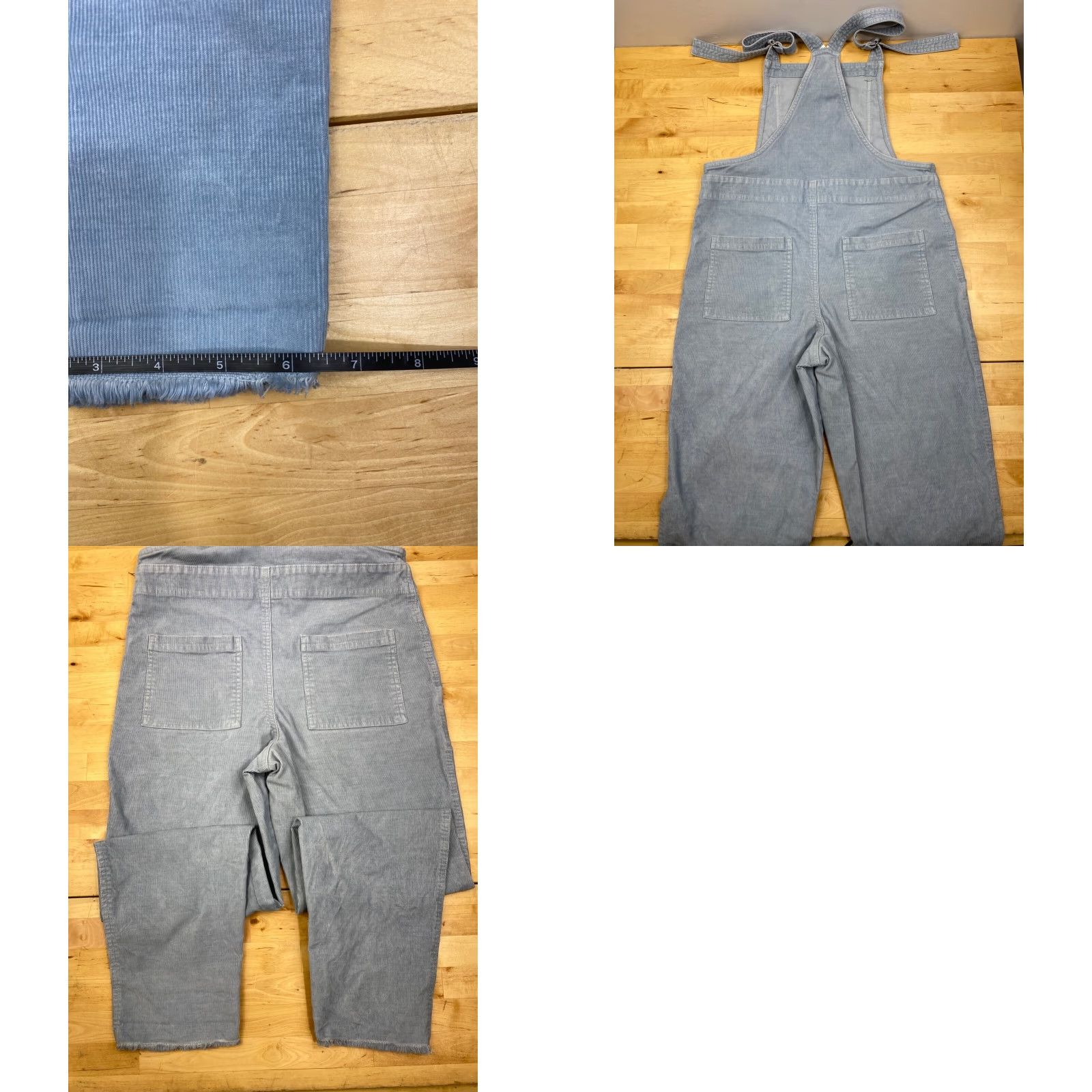 Vintage Aerie Overalls Womens S Corduroy Tapered Ankle Light Blue Cotton Stretch #6357 Size 28" / US 6 / IT 42 - 8 Thumbnail