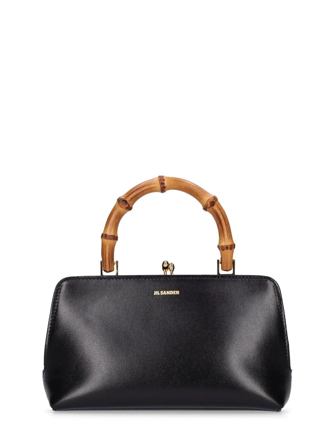 Jil Sander JIL SANDER Goji Bamboo Mini Black Leather Top Handle Size ONE SIZE - 1 Thumbnail