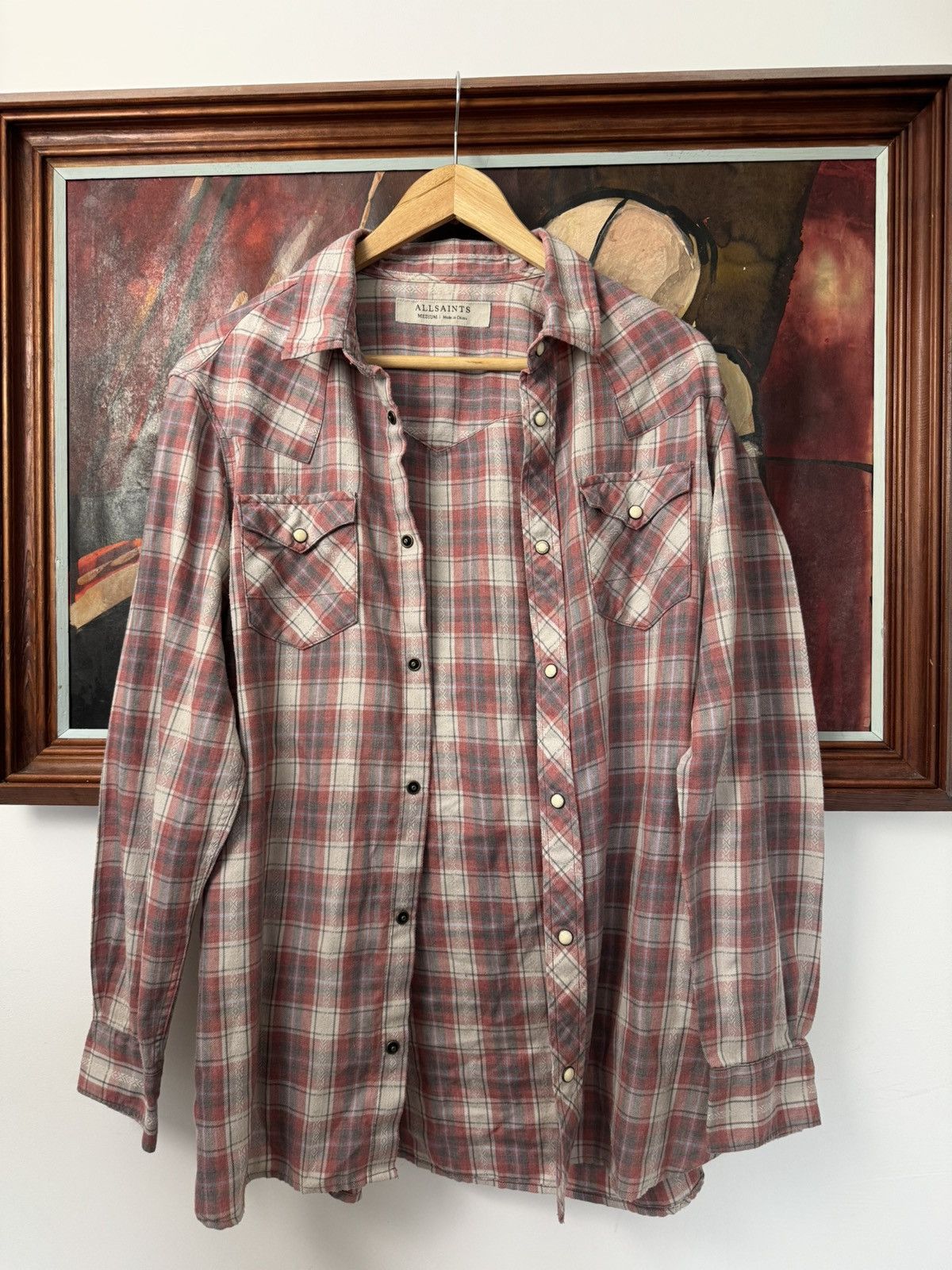 Allsaints Allsaints Black Shadow Plaid Flannel Shirt - Size M Size US M / EU 48-50 / 2 - 2 Thumbnail