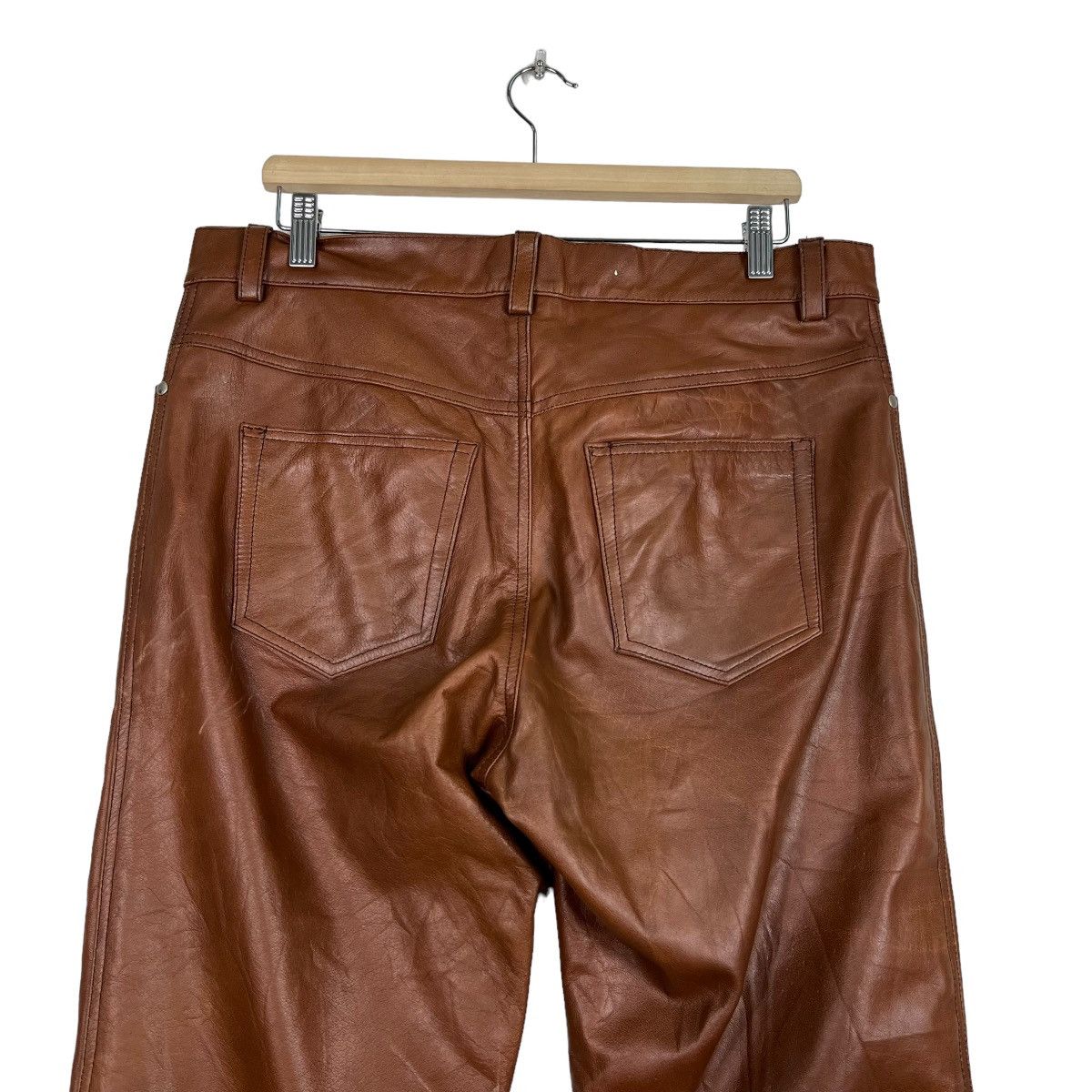 Issey Miyake 🔥 ISSEY MIYAKE HORN WORK LEATHER TROUSER PANTS Size US 36 / EU 52 - 9 Thumbnail
