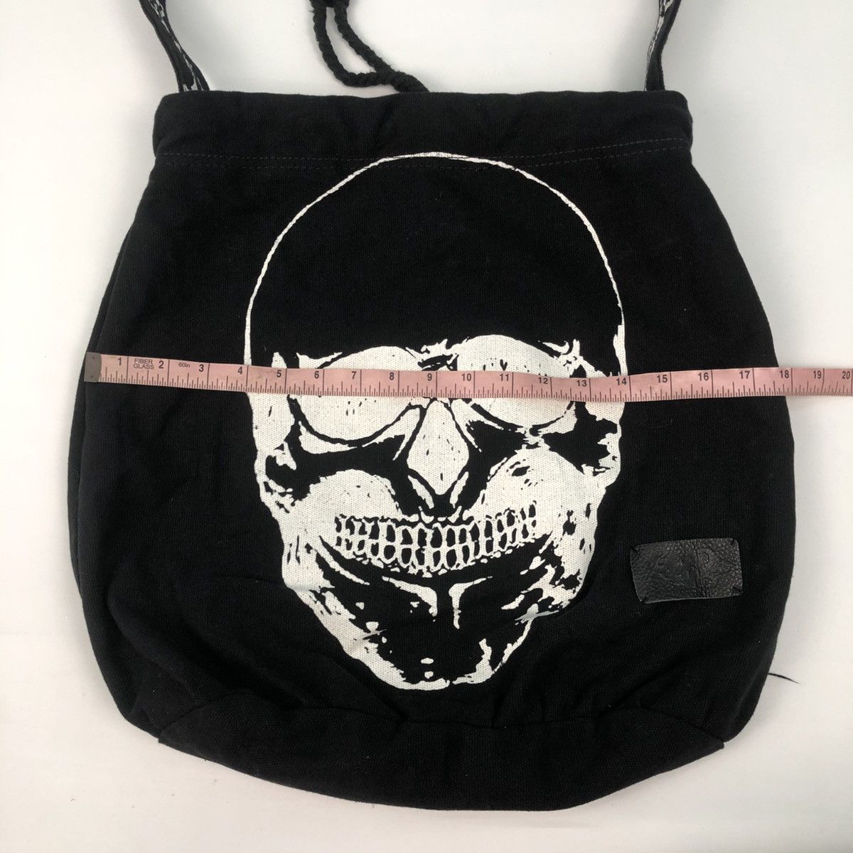 Japanese Brand GLAD NEWS SKULL PRINTED CROSSBODY CANVAS TOTE BAG Size ONE SIZE - 9 Thumbnail