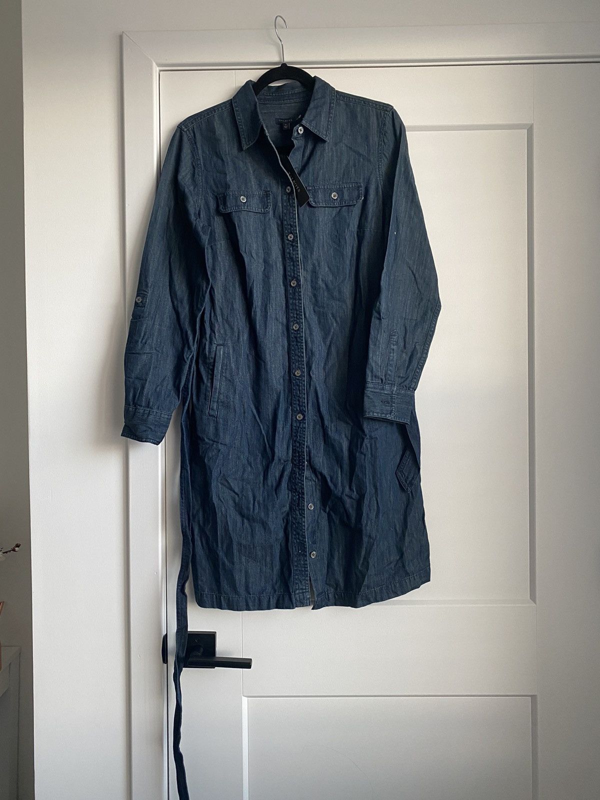 Talbots Talbots Sz6Long Roll Tab Sleeve denim tie waist Dress NWT Size M / US 6-8 / IT 42-44 - 2 Thumbnail