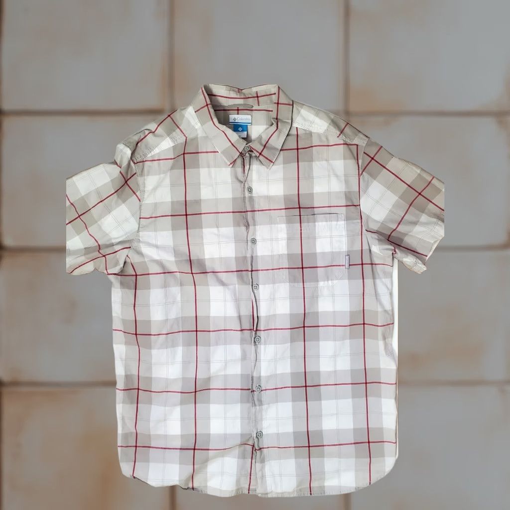 Vintage Columbia Shirt Men's XL Plaid Button-Up Short Sleeve Cotton Pocketed Outdoor Casual Button-Front Size US XL / EU 56 / 4 - 1 Thumbnail