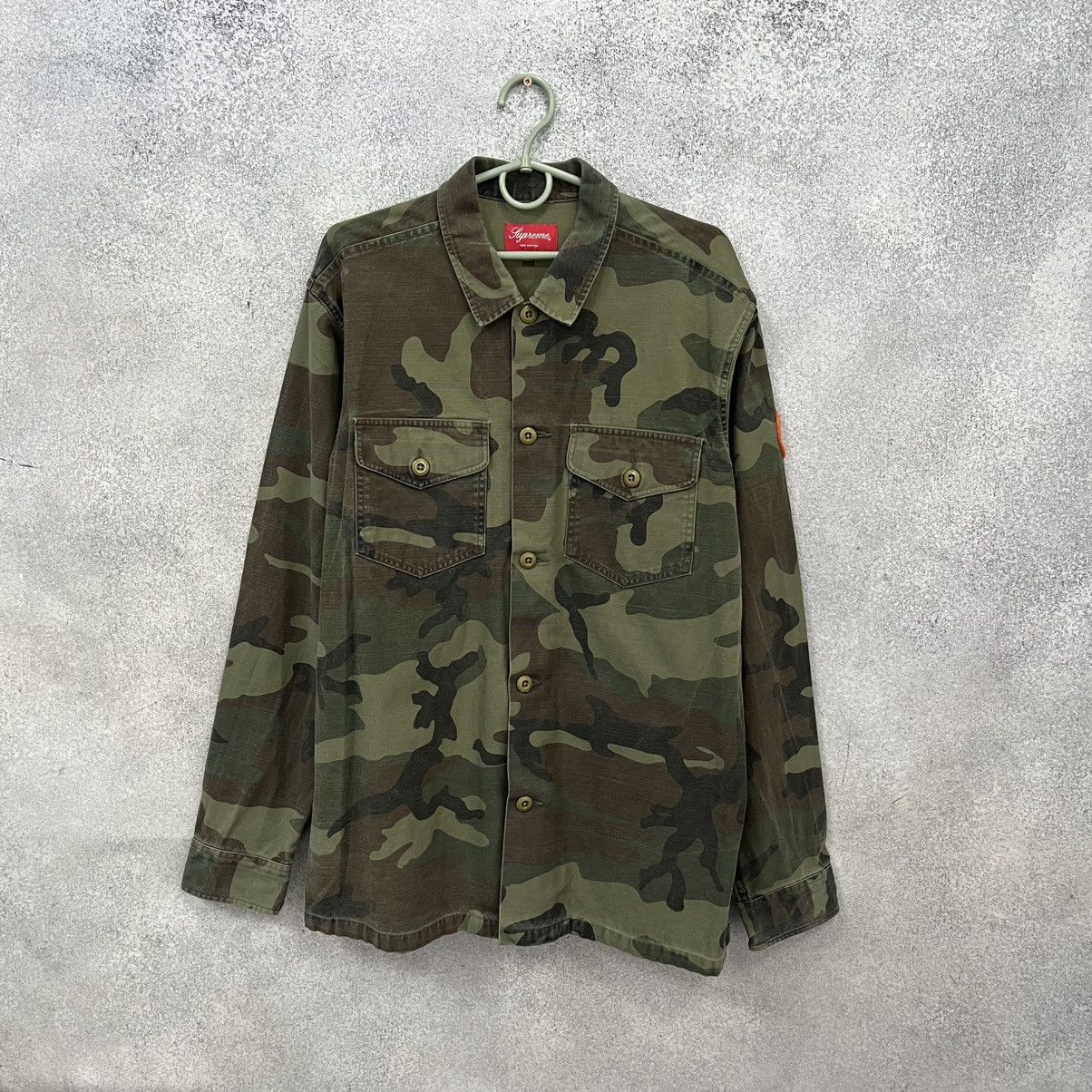 決めソーダ Supreme 12AW/TREE CAMO Supreme Supreme AW12 Green Tree Camo Field Pullover | Grailed