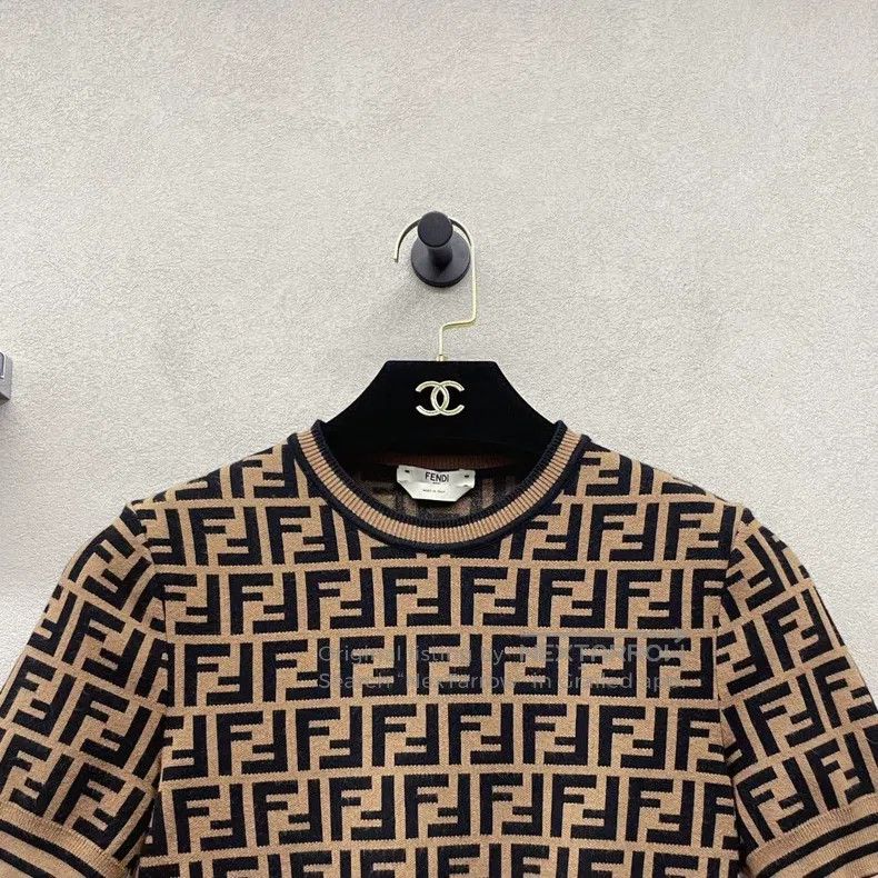 Fendi Fendi Printed Monogram Knit Short Sleeve Size XXS / US 00 / IT 34 - 4 Thumbnail