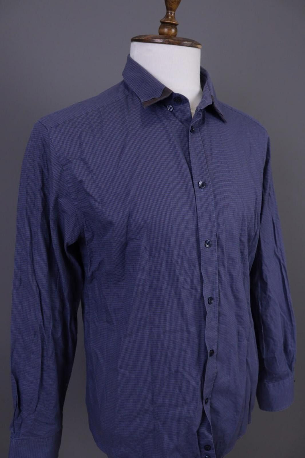 Designer Men Versace Collection Trend Blue Button Up Shirt Size 44 Size US M / EU 48-50 / 2 - 6 Thumbnail