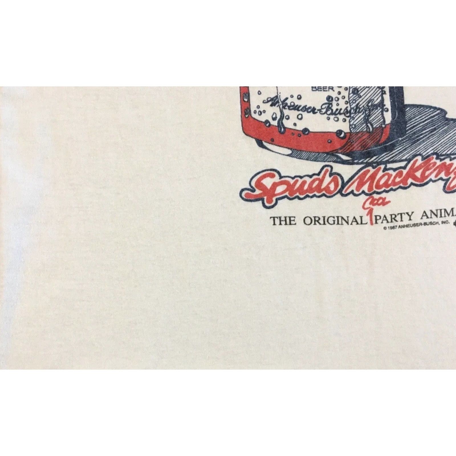 Vintage VINTAGE Bud Light Spuds Mackenzie Party Dog Shirt M White 80s 90s Funny Grunge Beer Dog USA Mens Rock Retro Fans Size US M / EU 48-50 / 2 - 6 Thumbnail