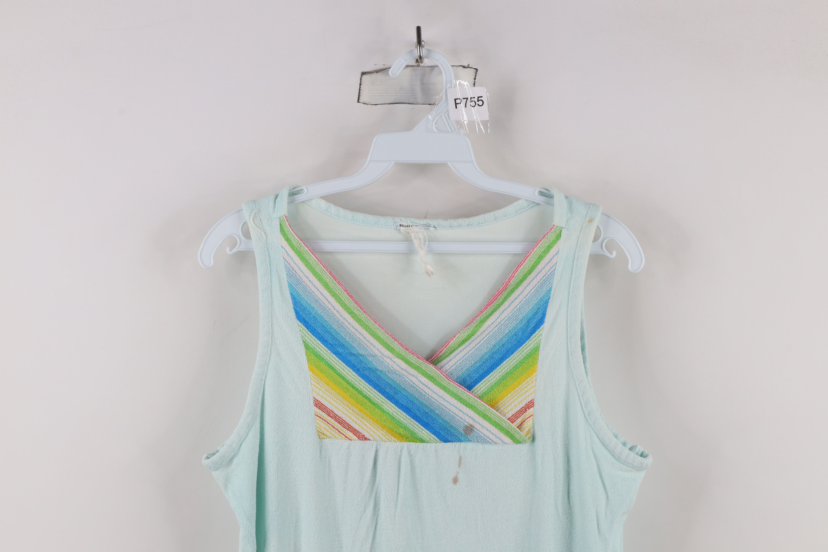 Vintage Vintage 70s Streetwear Cloth Rainbow Striped Beach Shirt Size L / US 10 / IT 46 - 2 Thumbnail