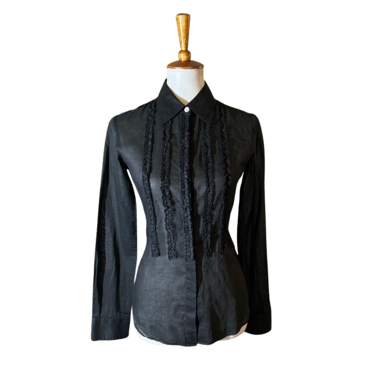 Theory Vintage Theory Fitted Cotton Blouse Size S Early 2000s Size S / US 4 / IT 40 - 1 Thumbnail