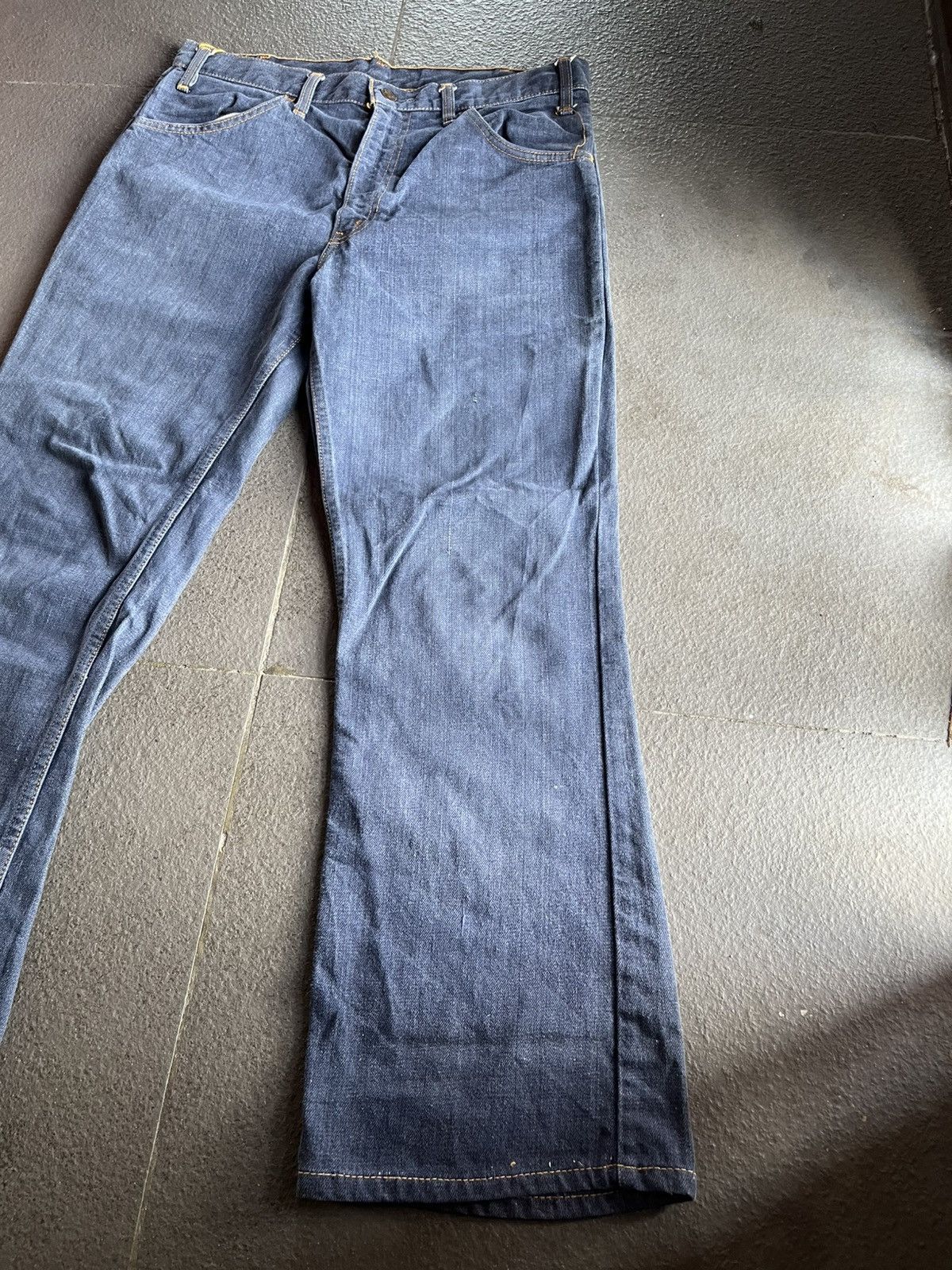 Levi's 🔥Rare Vtg 70s Levis 646 Big E Orange Tab Bottom Bell Flare Size US 33 - 6 Thumbnail