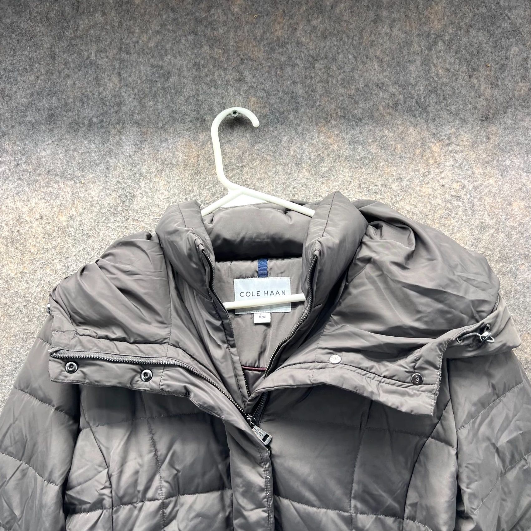 Cole Haan Cole Haan Puffer Coat Womens M Gray Hooded Quilted Down Jacket Size M / US 6-8 / IT 42-44 - 3 Thumbnail