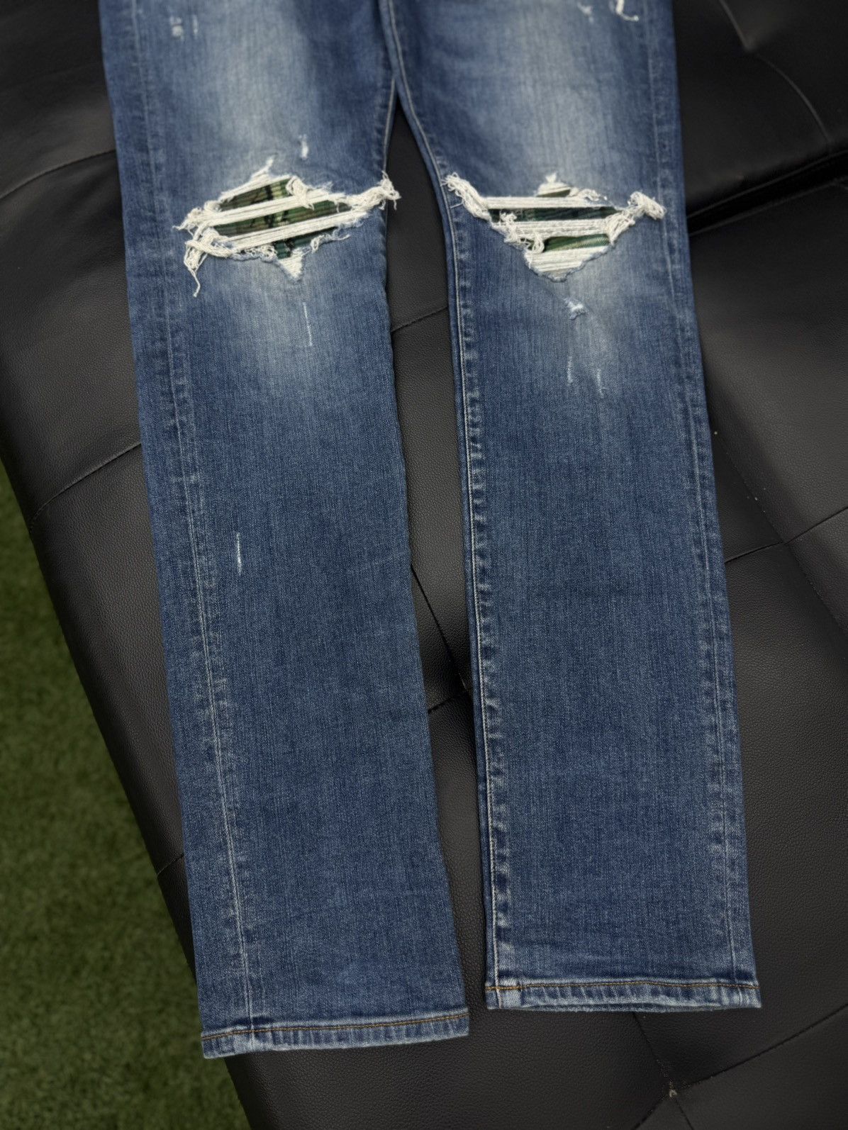 Amiri Amiri MX1 Jeans Blue Green Patch Size 38 Pre Owned 🧼 Size US 38 / EU 54 - 6 Thumbnail