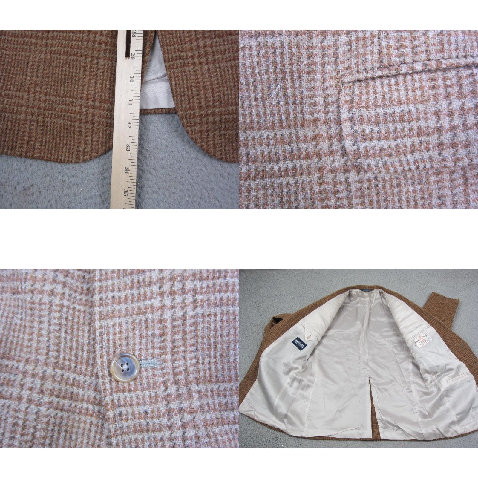 Lands' End VINTAGE Lands' End Blazer Jacket Mens 44R Brown Wool Tweed 80s Stadium Size 44R - 8 Thumbnail