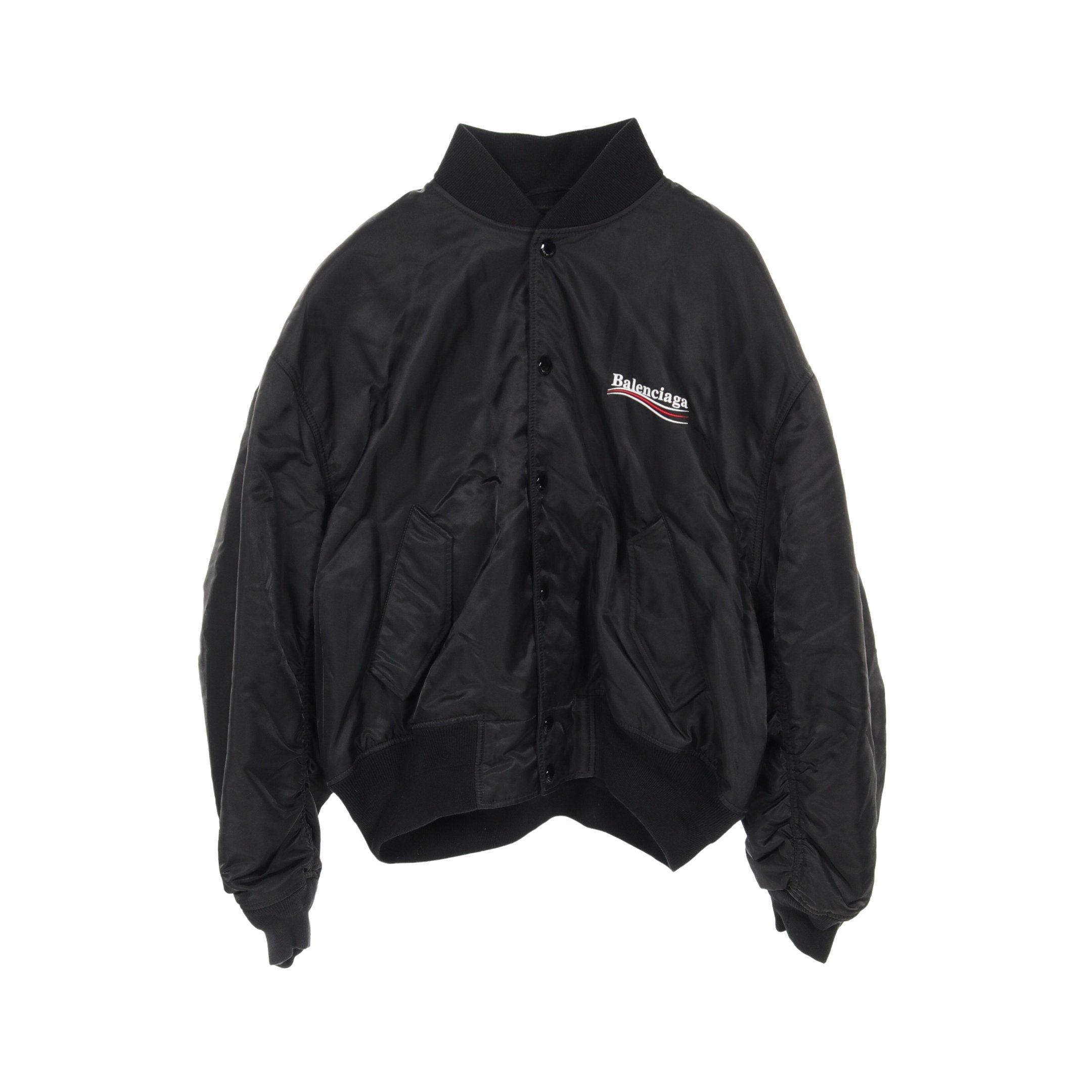 ブルゾン Balenciaga Balenciaga Shrunk Activewear Black Stretch Nylon Balenciaga: Black Shrunk Jacket | SSENSE