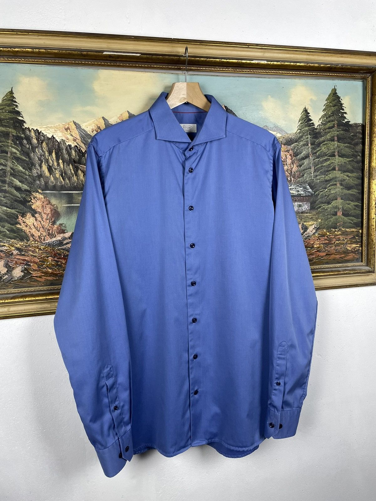 Eton Eton Blue Button Ups Shirt Old Money Luxury Designer Premium Size US XL / EU 56 / 4 - 3 Thumbnail