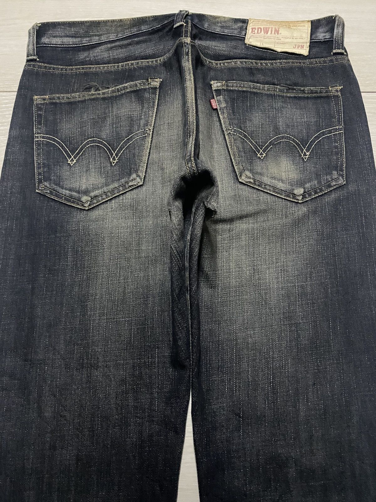 Edwin Vintate Edwin 504R Mud Wash Distressed Baggy Jeans Size US 36 / EU 52 - 4 Thumbnail