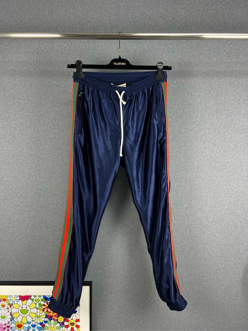 Gucci Gucci Red Green Striped Logo Sweatpants - dmc Size US 27 - 1 Thumbnail