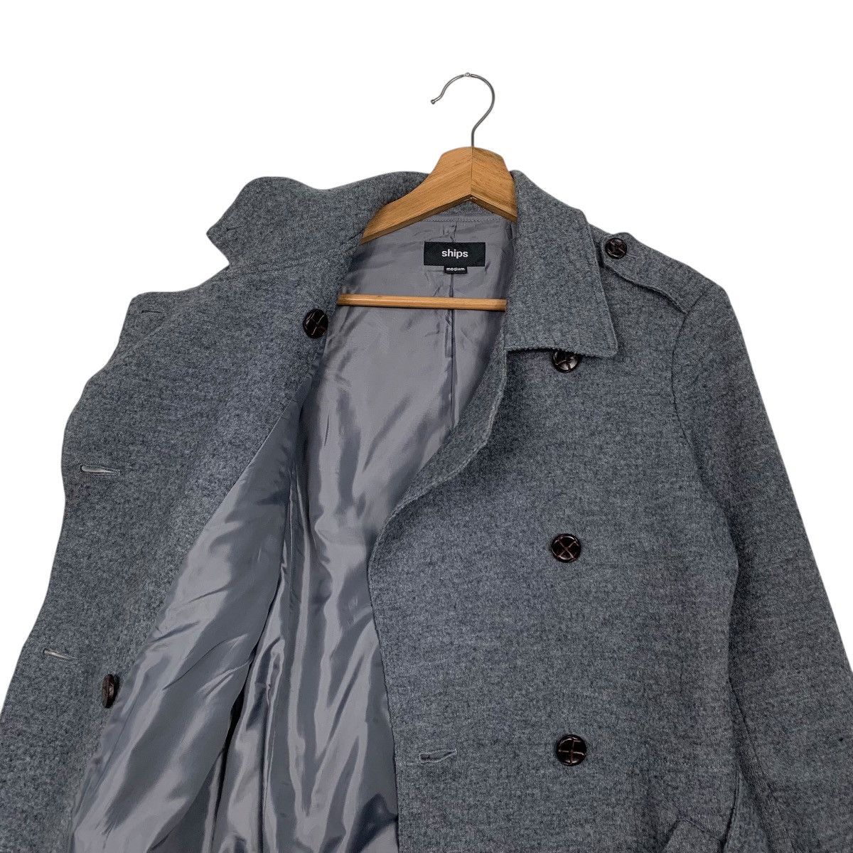 Japanese Brand Ships Double Breasted Wool Trenchcoat Size M / US 6-8 / IT 42-44 - 10 Thumbnail