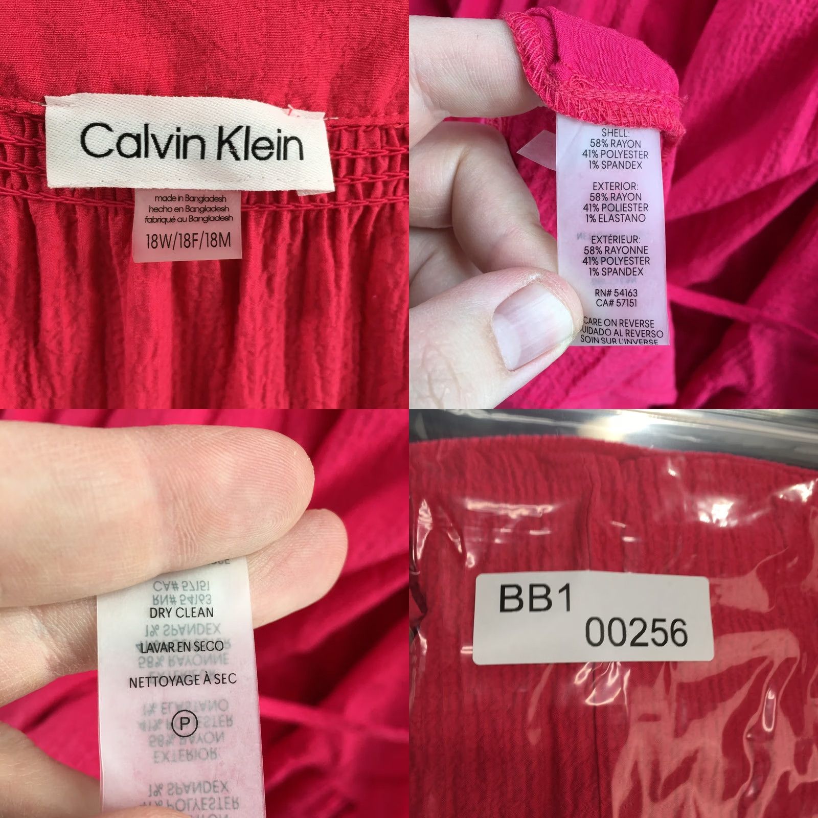 Calvin Klein Calvin Klein Womens Pink Tiered Mini Dress 18M Pink Pull On Short Sleeve Dress Womens 18M Pink Pull On Short Sleeve Size 40" / US 18 - 9 Thumbnail