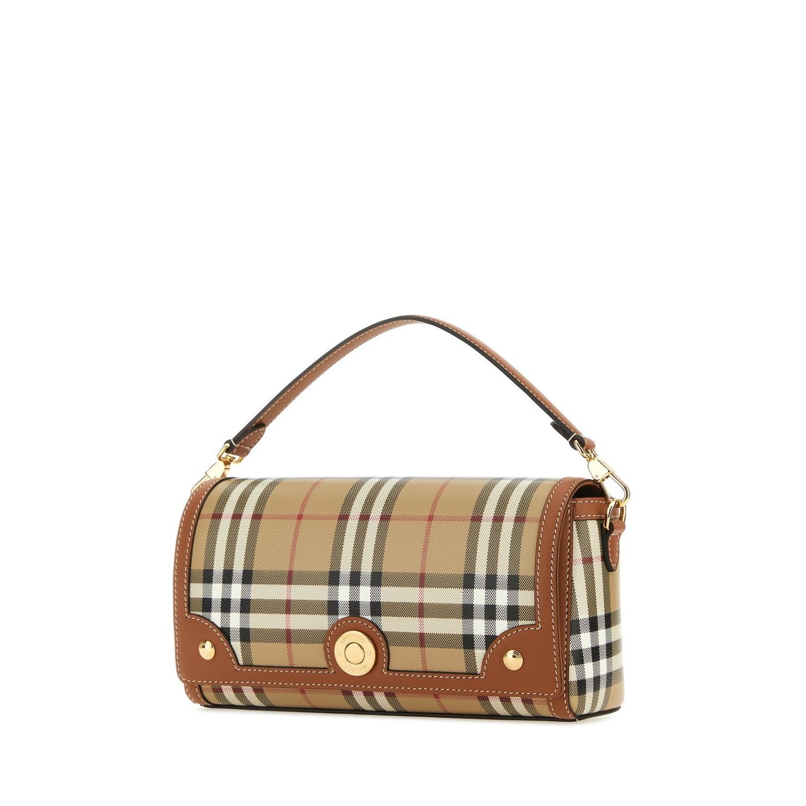 Burberry Burberry Note Check Beige Brown Canvas Crossbody Bag New Size ONE SIZE - 2 Thumbnail
