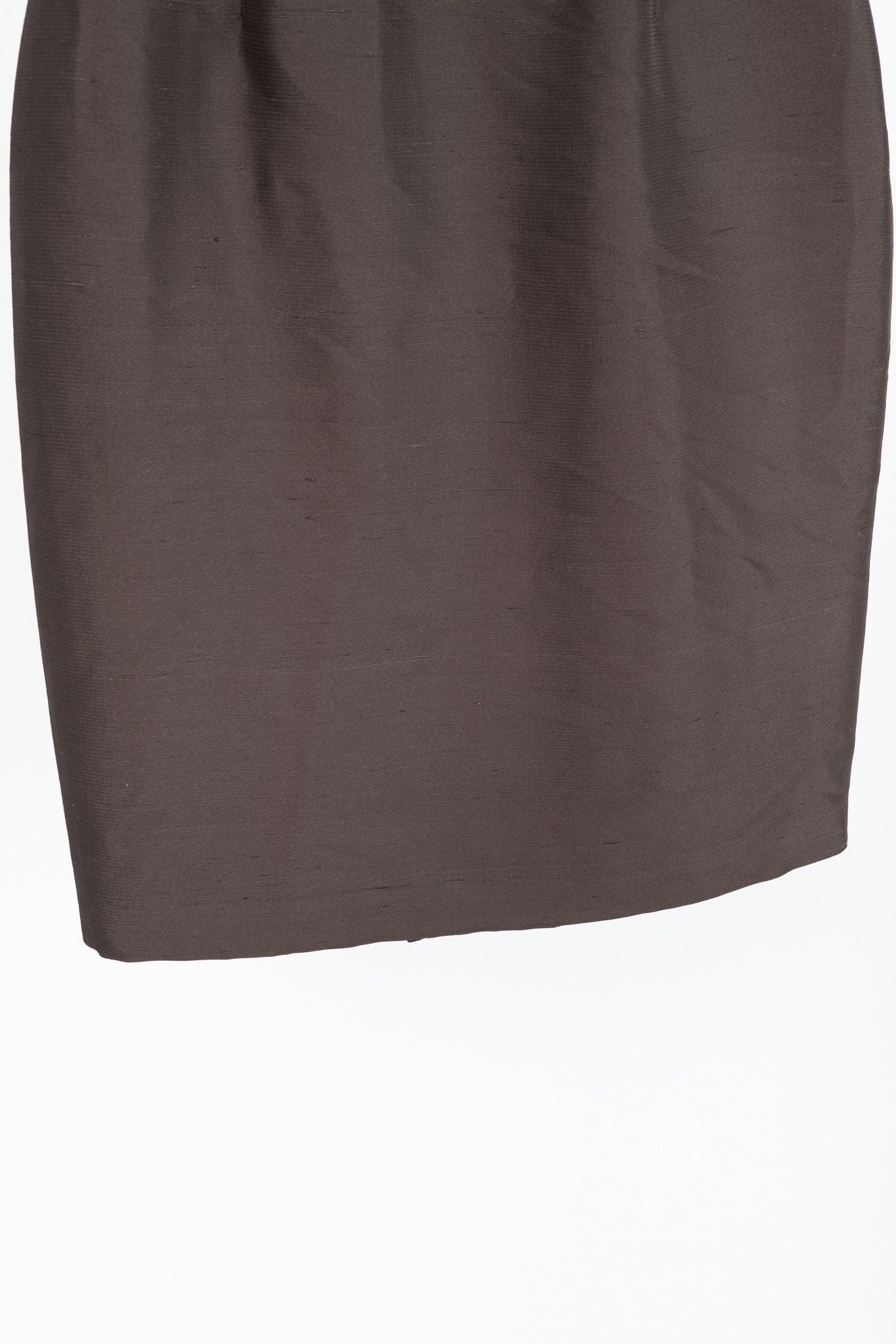 Valentino Valentino Brown Silk Shantung Pencil Skirt Size 30" / US 8 / IT 44 - 6 Thumbnail