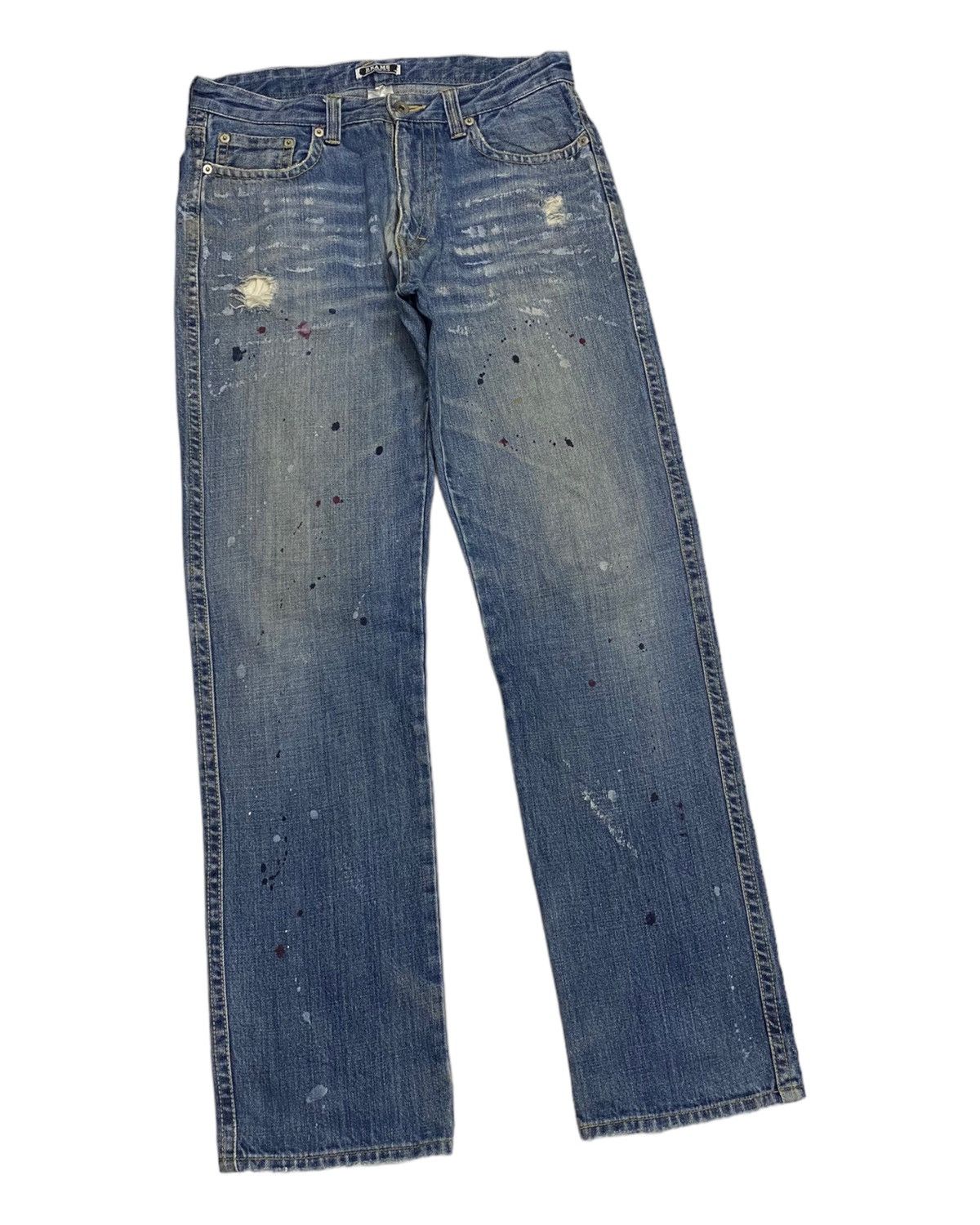 Beams Plus VINTAGE BEAMS PAINTER DISTRESSED DENIM JEANS Size US 32 / EU 48 - 2 Thumbnail