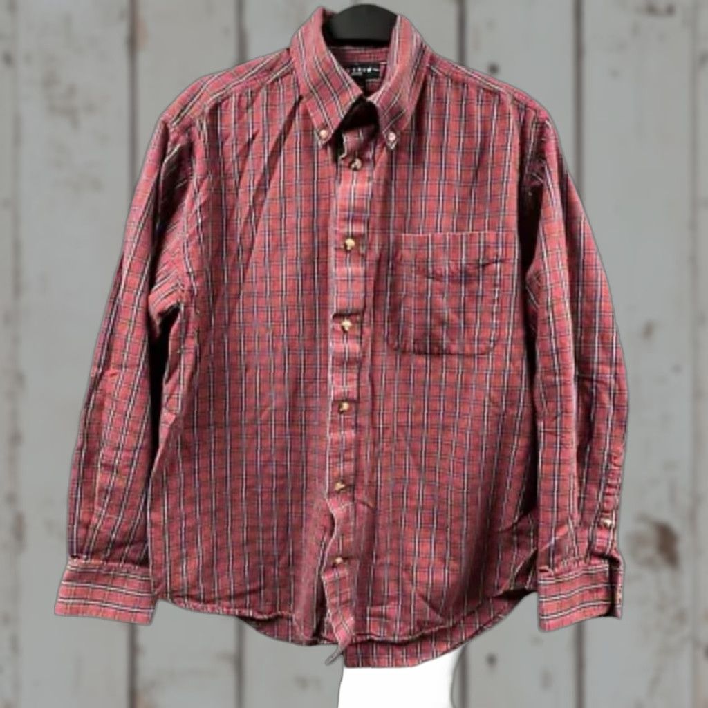 Vintage IVY CREW Mens Button-Up Shirt Plaid Red Wrinkle Resistant Size US M / EU 48-50 / 2 - 1 Thumbnail
