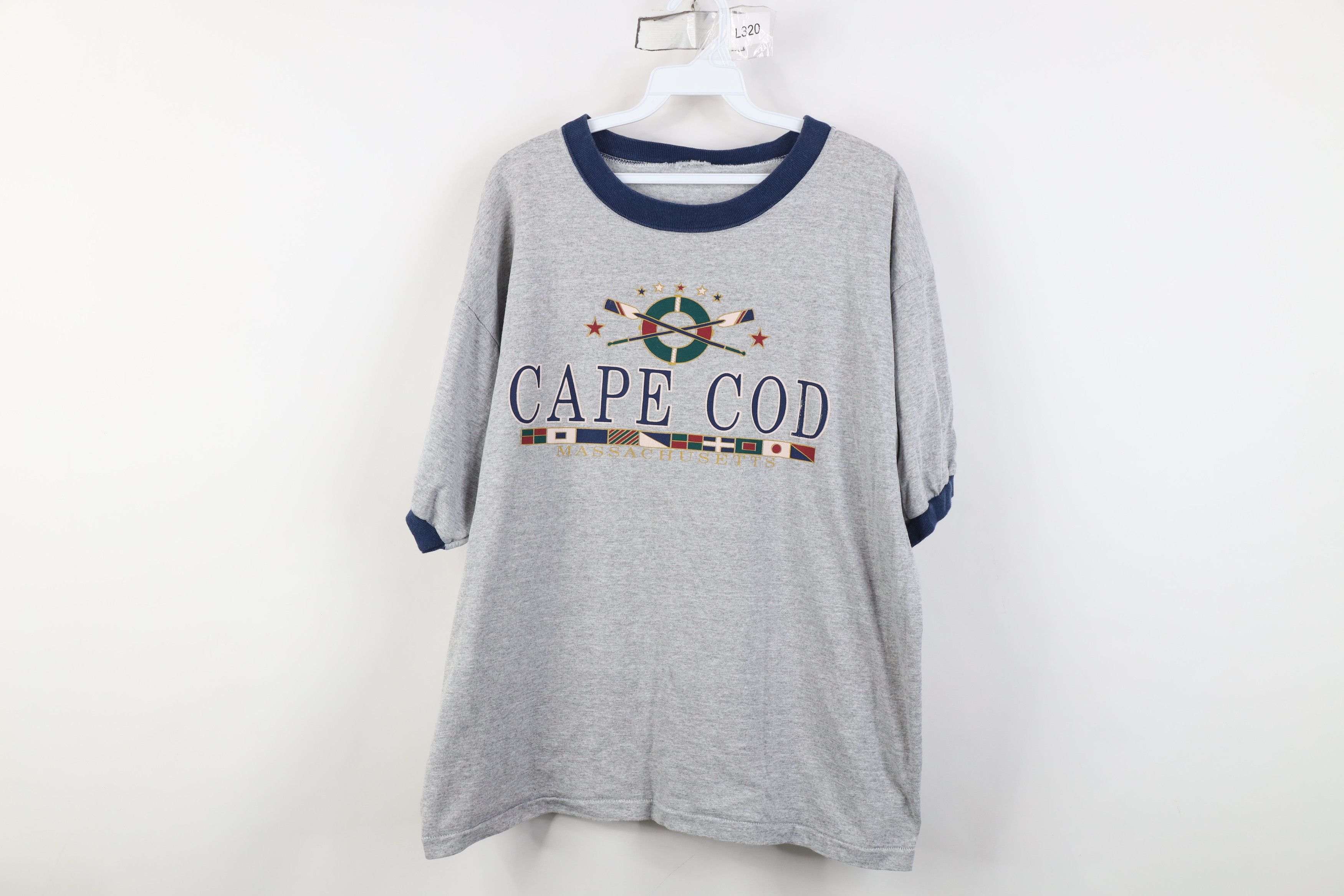 Vintage Vintage 90s Streetwear Cape Cod Massachusetts Ringer T-Shirt Size US L / EU 52-54 / 3 - 1 Thumbnail