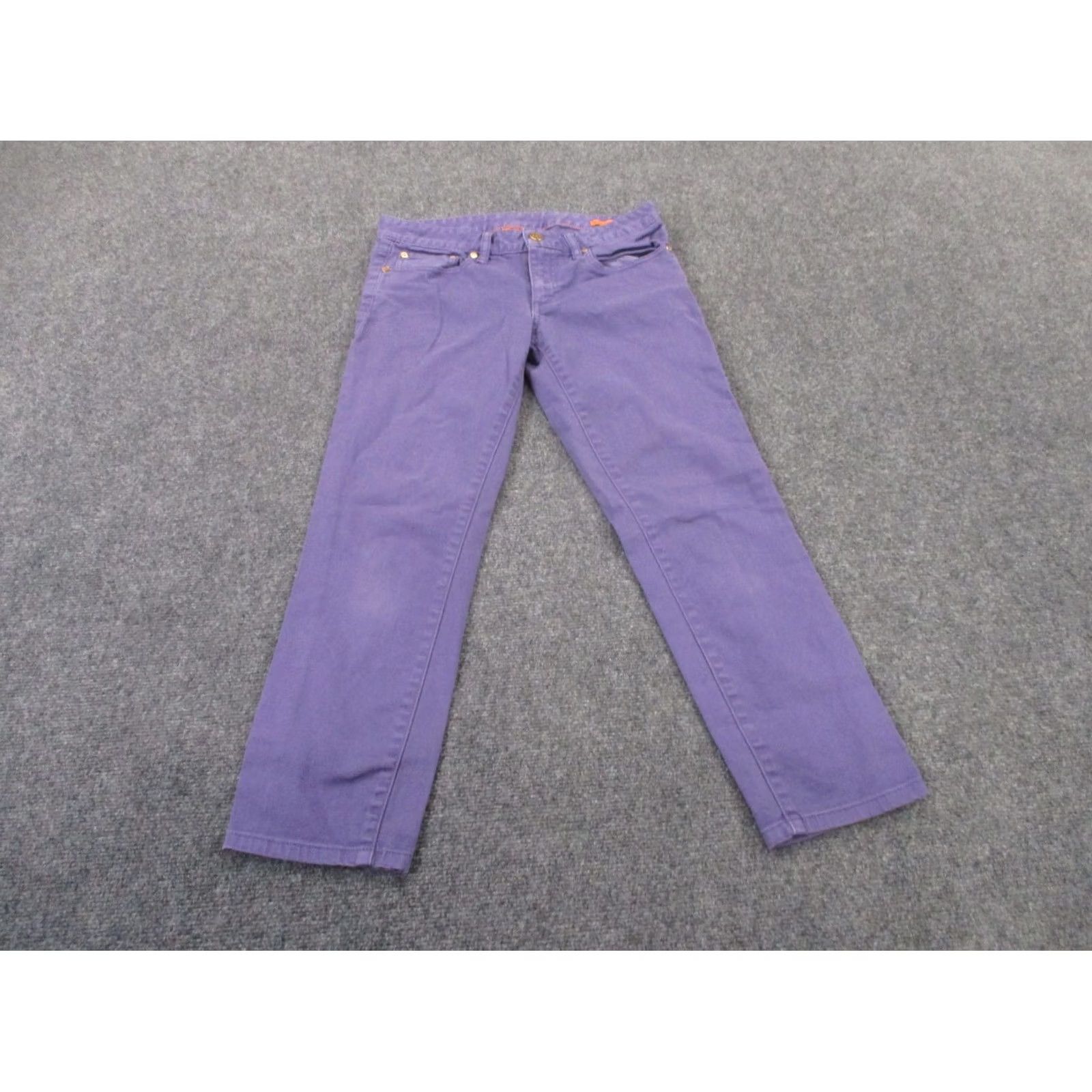 Tory Burch Tory Burch Jeans Womens 27 Purple Alexa Cropped Skinny Casual Classic Preppy Jeans Size 27" / US 4 / IT 40 - 2 Thumbnail