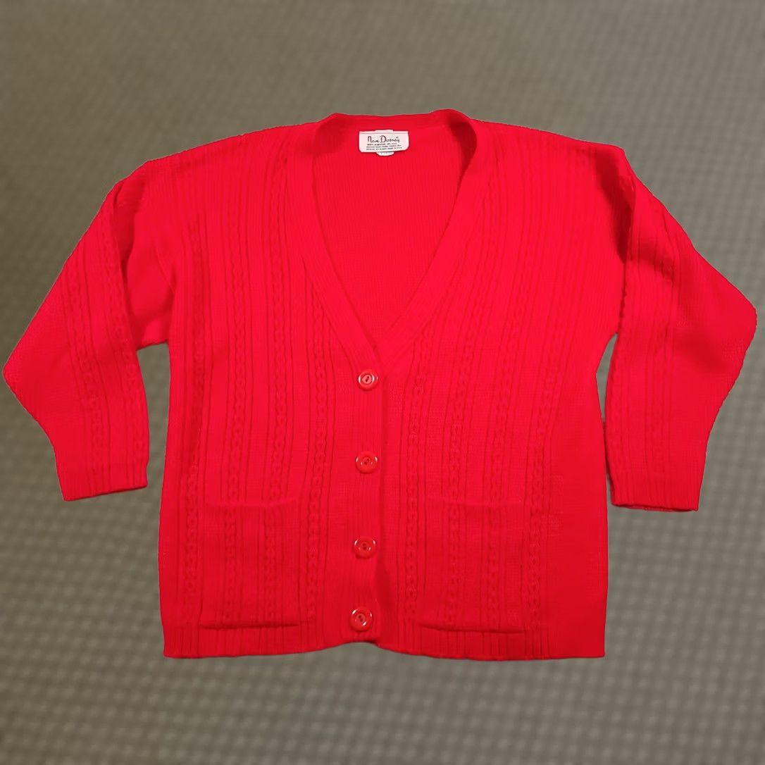 Vintage VINTAGE Nan Dorsey Sweater Cardigan Women's XL Red Knit Pockets USA 80s Size XL / US 12-14 / IT 48-50 - 1 Thumbnail