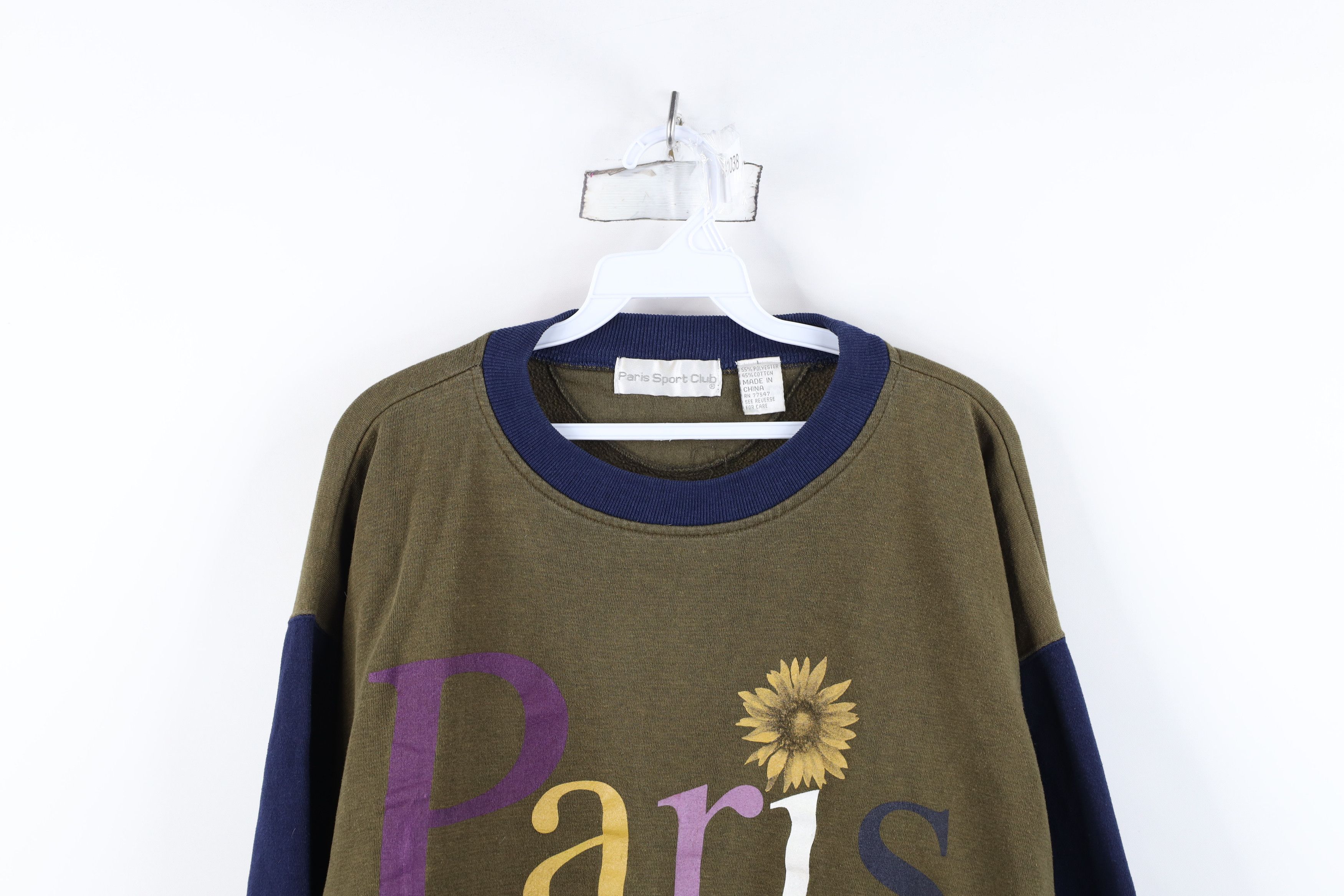 Vintage Vintage 90s Streetwear Block Paris Sunflower Sweatshirt Size L / US 10 / IT 46 - 2 Thumbnail