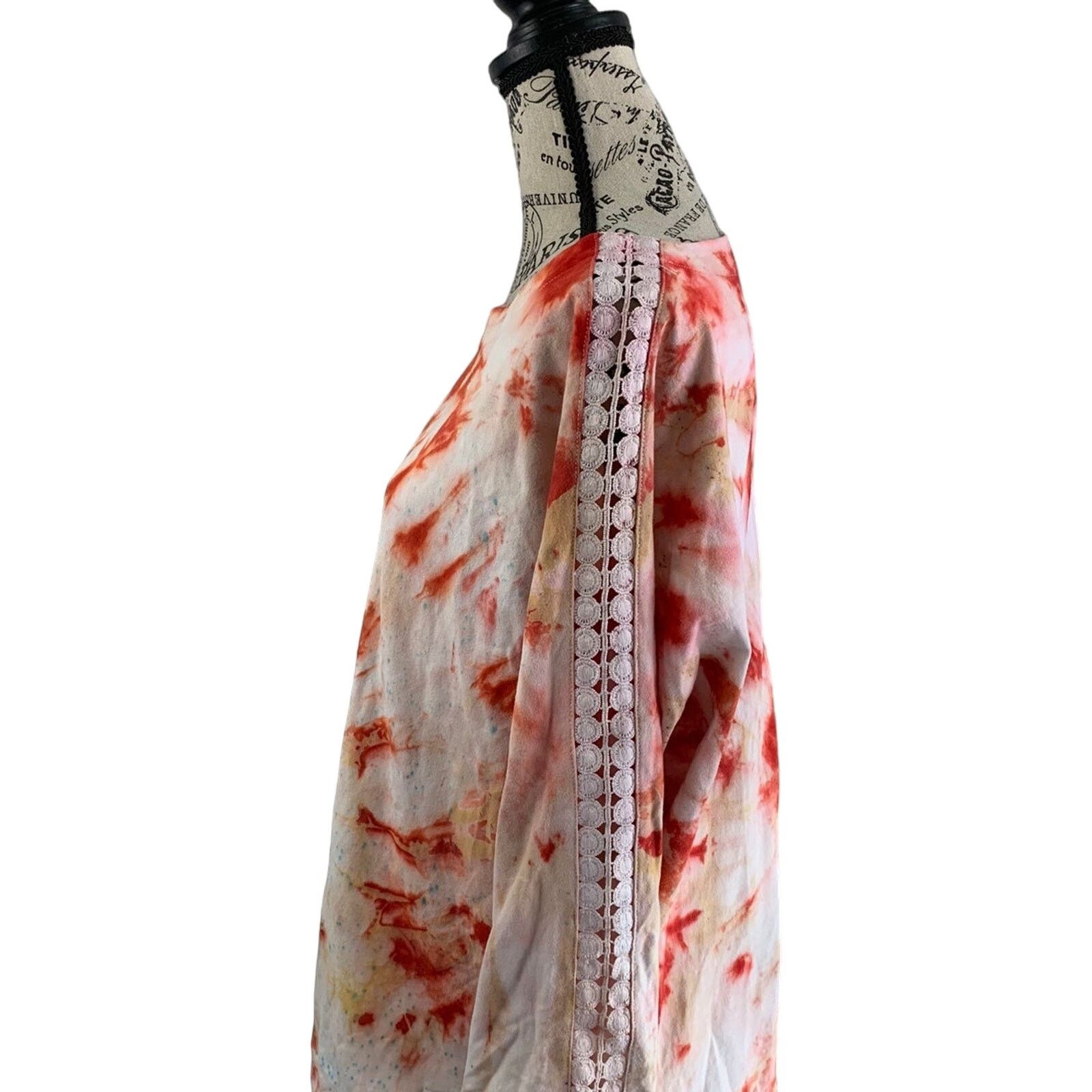 Izod *IZOD Women's Size 2X Tunic Top Tie Dye Cotton Lace Detail Size XXL / US 16-18 / IT 52-54 - 7 Thumbnail