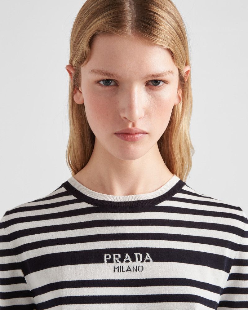 Prada o1B3y1r0426 T-Shirt in Black/White Size XXS / US 00 / IT 34 - 3 Thumbnail