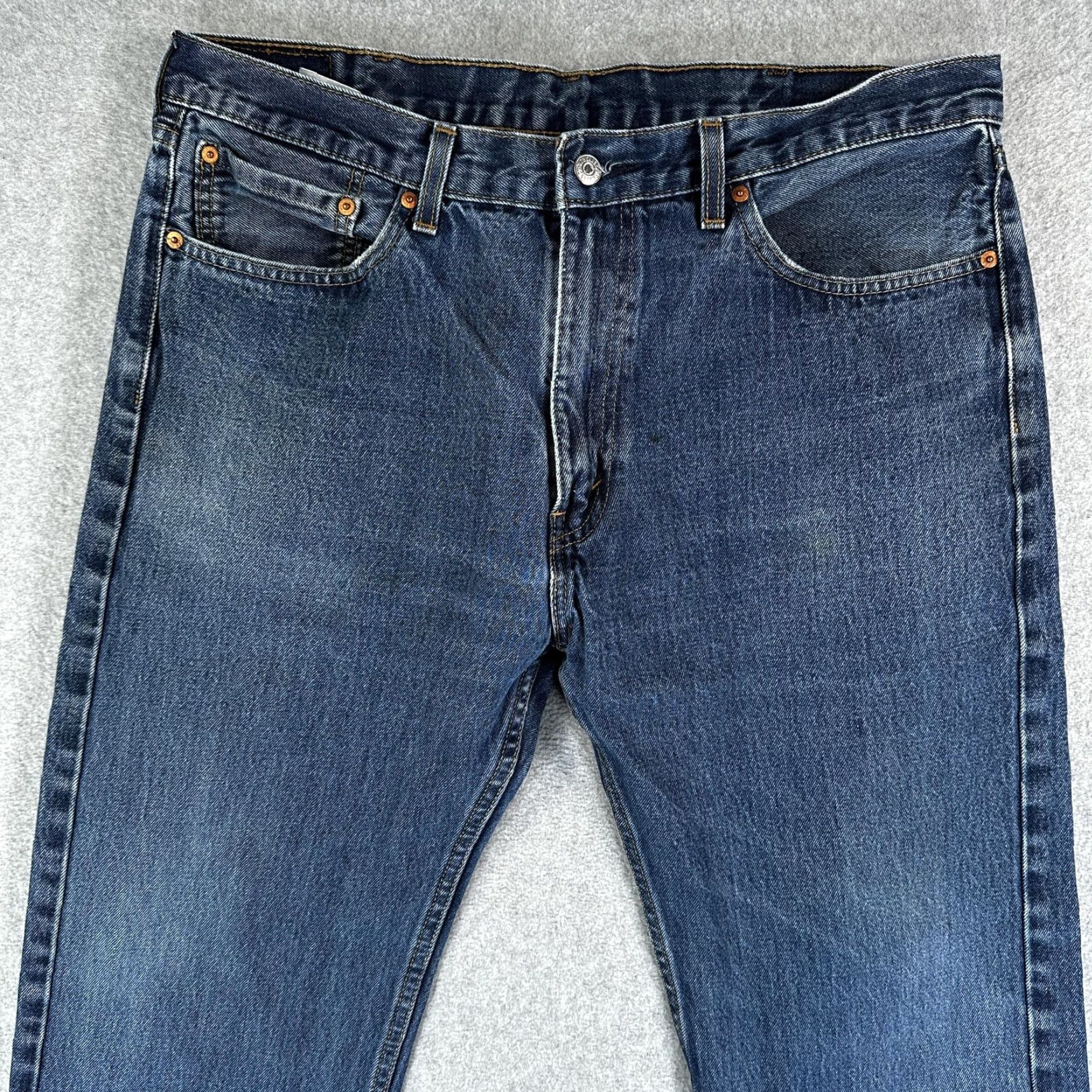 Levi's Levi's 505 Jeans Mens 38x32 Blue Regular Fit Denim Pants Medium Wash Straight Leg Size US 38 / EU 54 - 6 Thumbnail