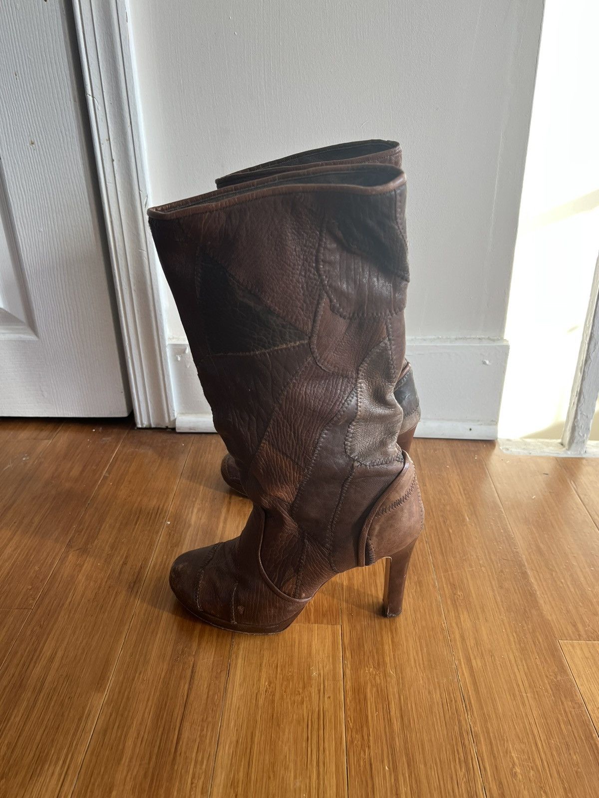 Hysteric Glamour 2000s Hysteric Glamour Patchwork Leather Boots Size US 9 / IT 39 - 9 Thumbnail