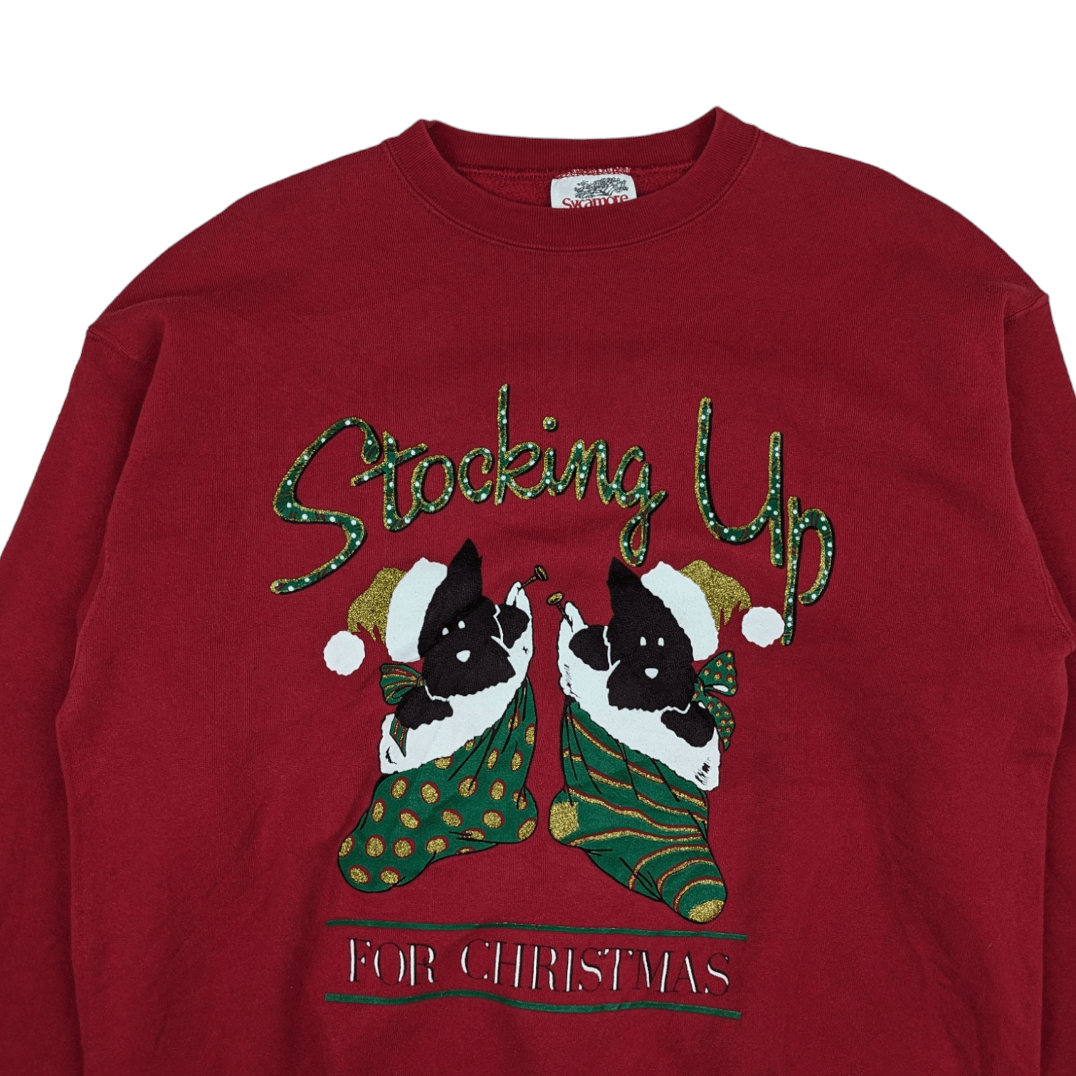 Vintage Vintage 90's MERRY CHRISTMAS Winter Holiday Jumper Size US XL / EU 56 / 4 - 4 Thumbnail