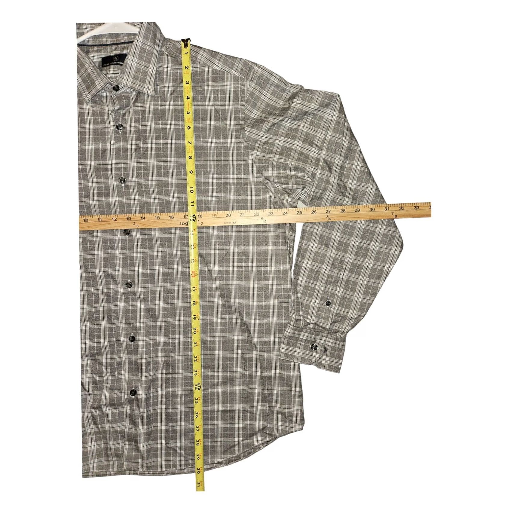 Hart Schaffner Marx Hart Schaffner Marx Button-Up Shirt XL Men Long Sleeve Gray Plaid Size US XL / EU 56 / 4 - 3 Thumbnail